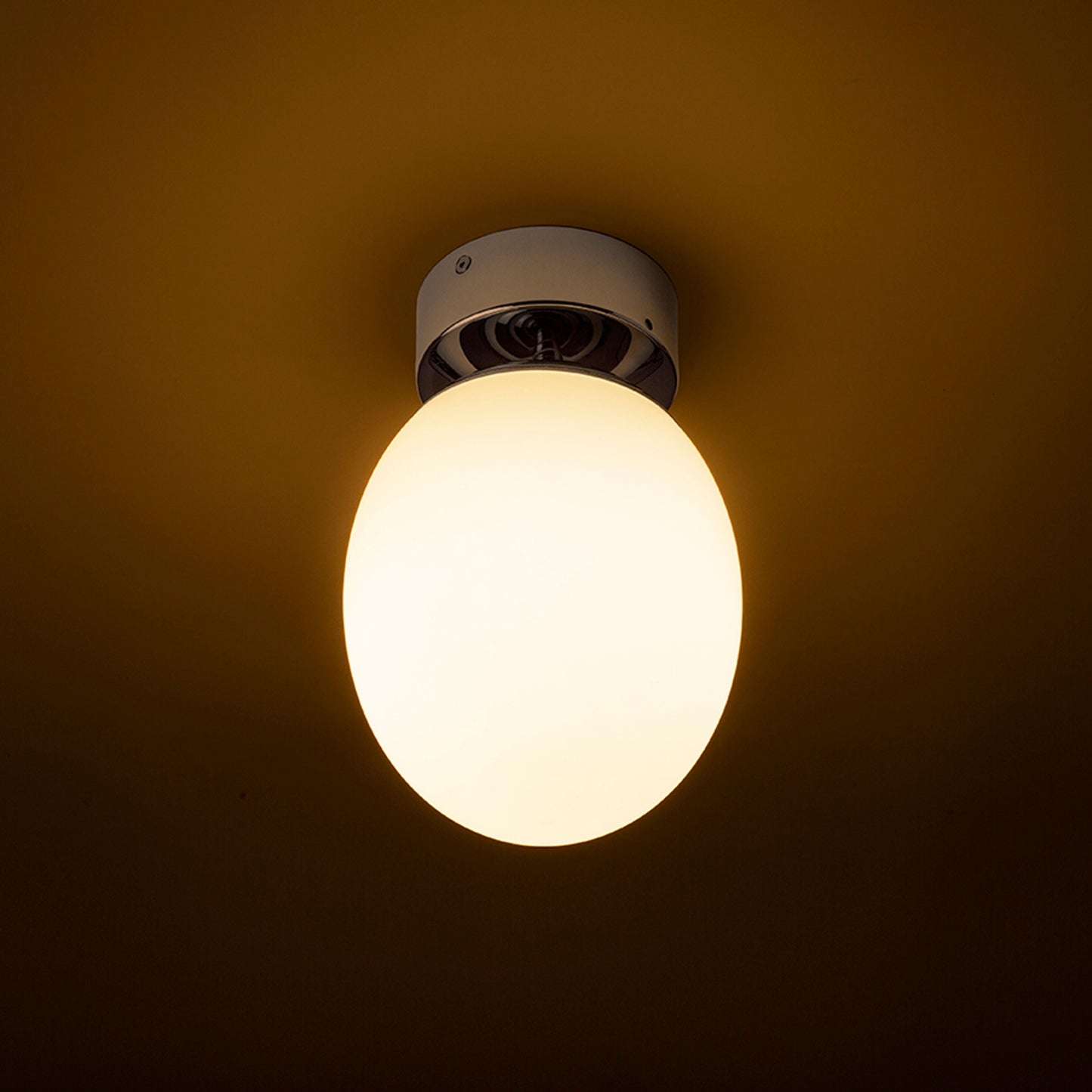RENDL surface mounted lamp MERINGUE 16 ceiling opal-colored glass/chrome 230V LED E27 15W IP44 R13690 3
