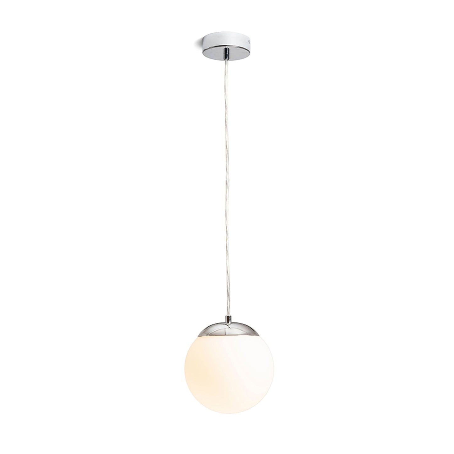 RENDL pendant lamp BOLLY 17 pendant opal-colored glass/chrome 230V LED E27 11W IP44 R13692 1