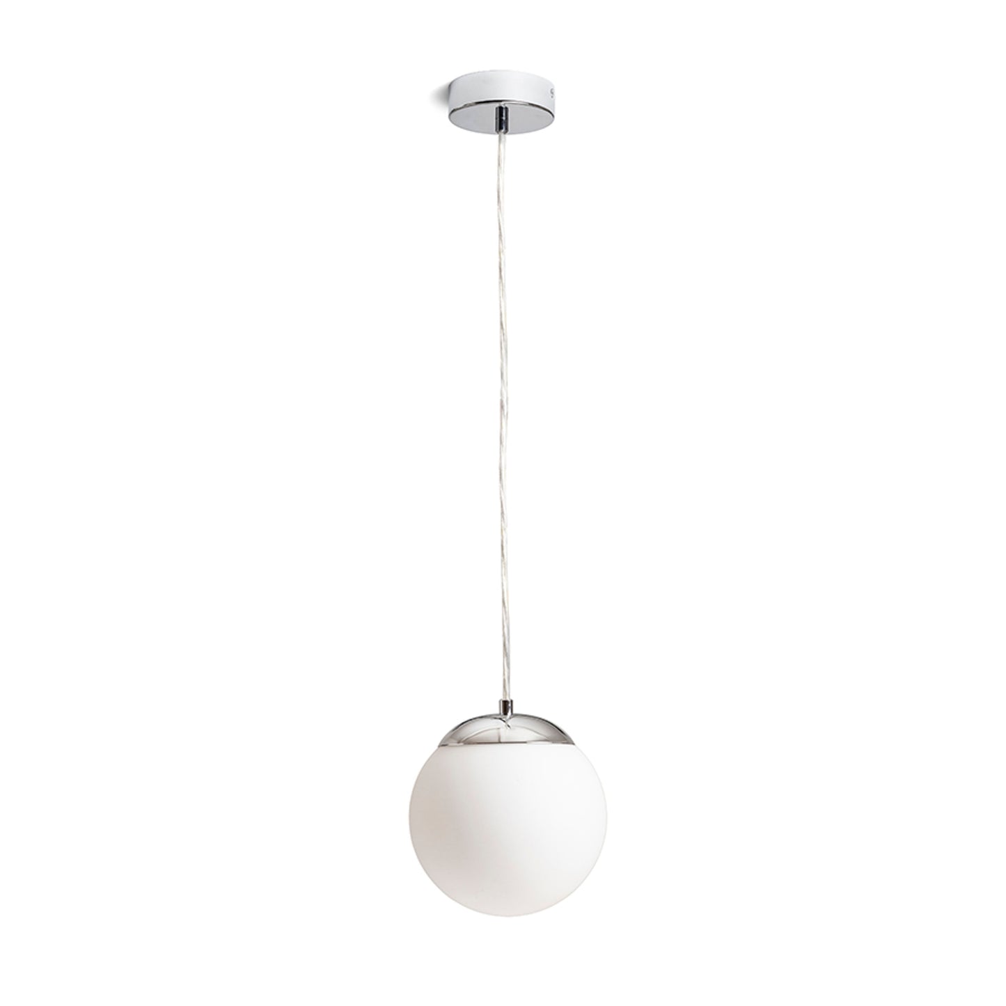 RENDL pendant lamp BOLLY 17 pendant opal-colored glass/chrome 230V LED E27 11W IP44 R13692 2