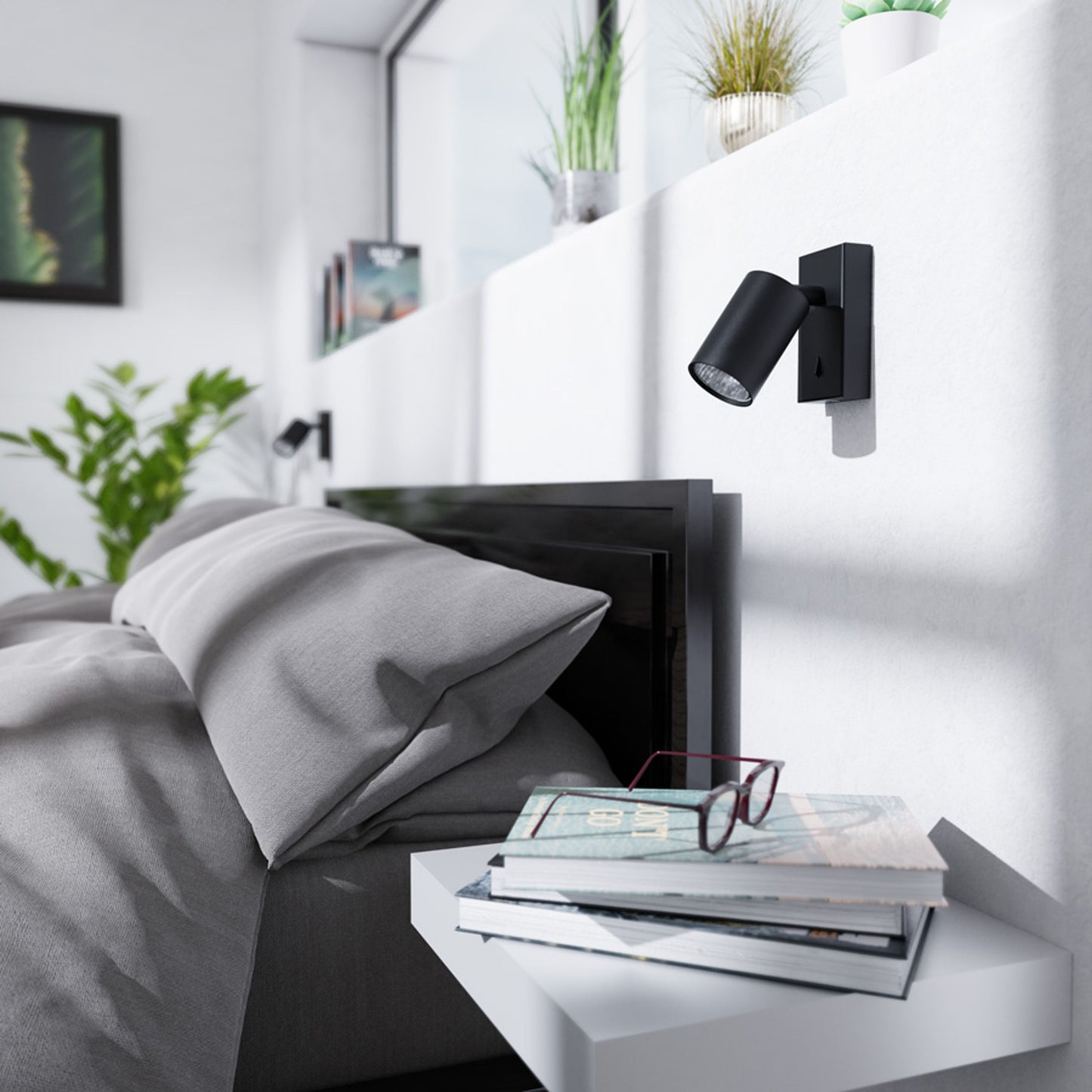 RENDL spotlight DUDE wall black 230V LED GU10 9W R13925 2