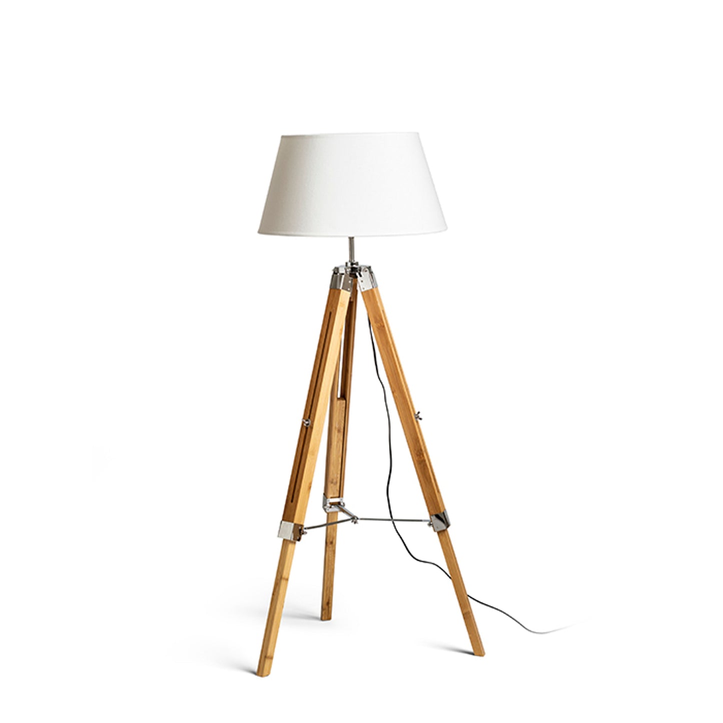 RENDL floor lamp ALVIS/AMBITUS 46 floor white bamboo/chrome 230V LED E27 15W R14044 2