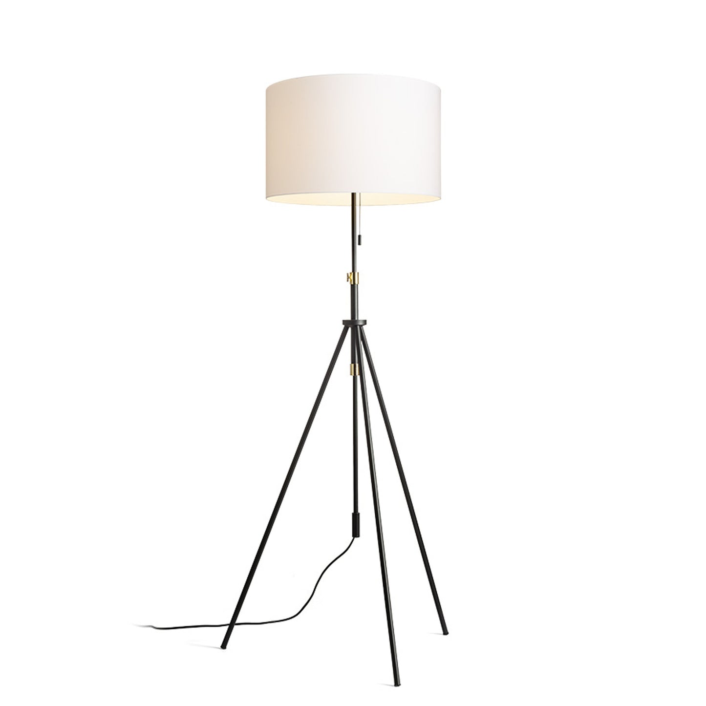 RENDL floor lamp LUTON/RON 55 floor Polycotton white/black/metal 230V LED E27 15W R14067 1