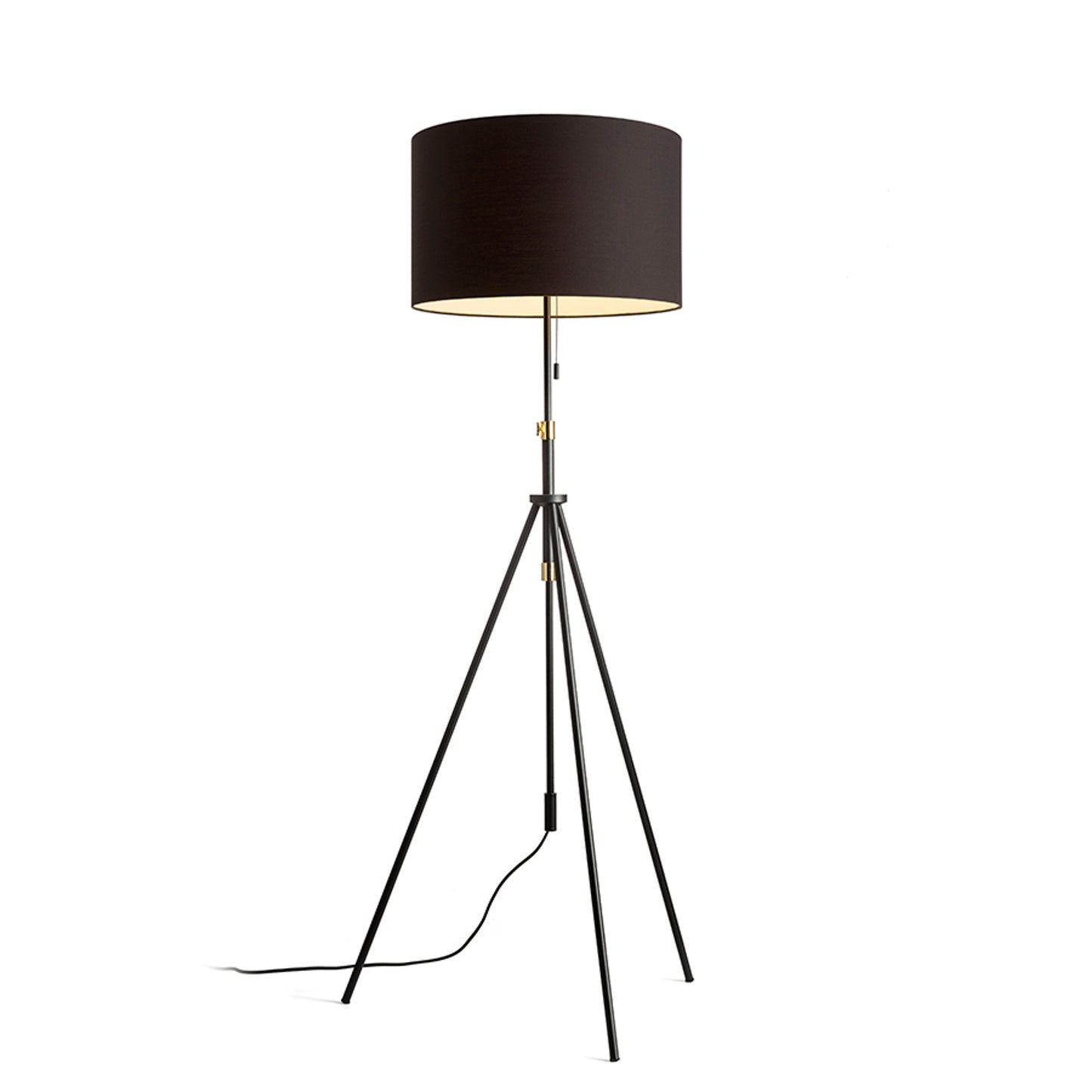 RENDL floor lamp LUTON/RON 55 floor Polycotton black/black/metal 230V LED E27 15W R14068 1
