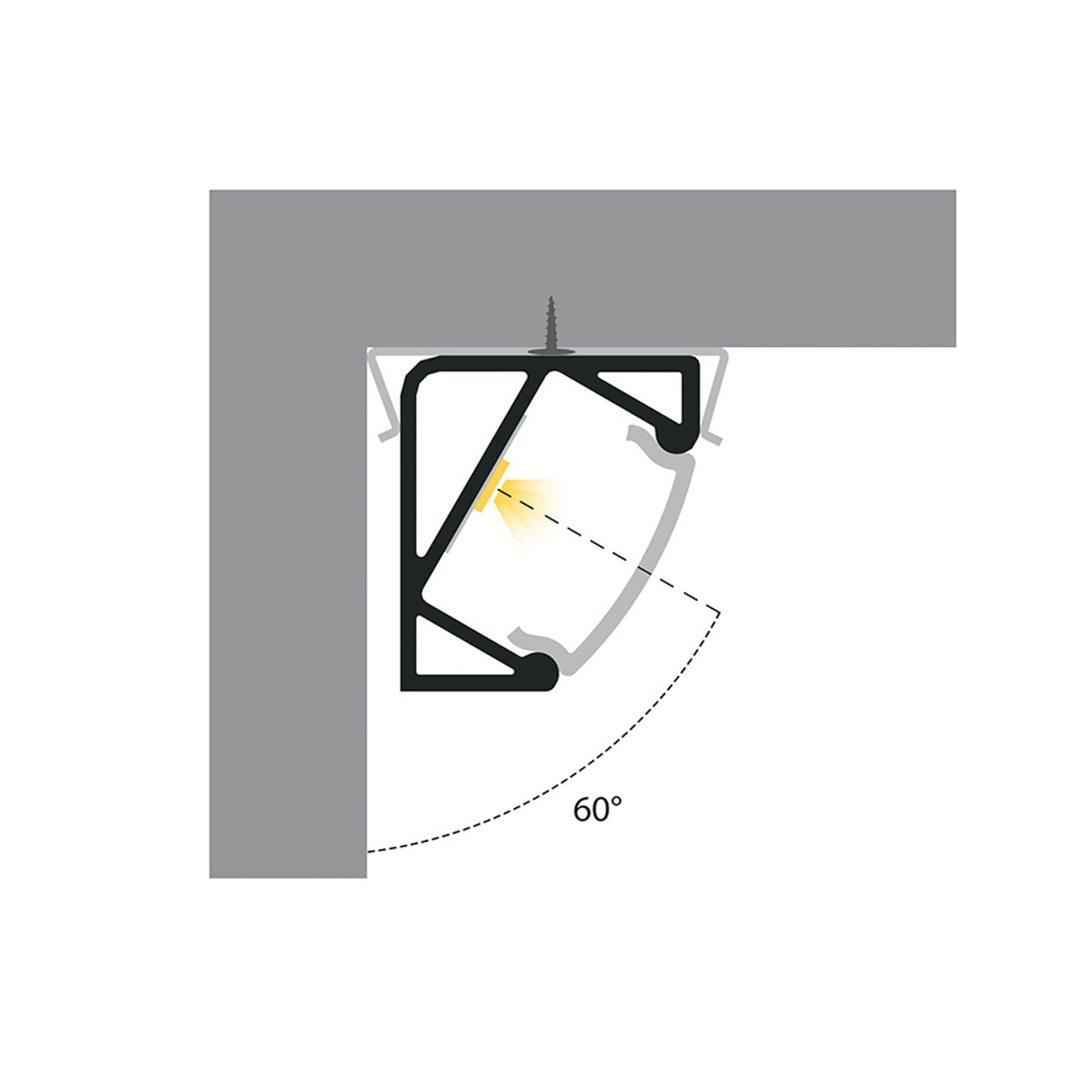 RENDL LED-strip LED PROFILE I 30/60 surface mounted 1m anodized aluminum/matte acrylic R14092 2
