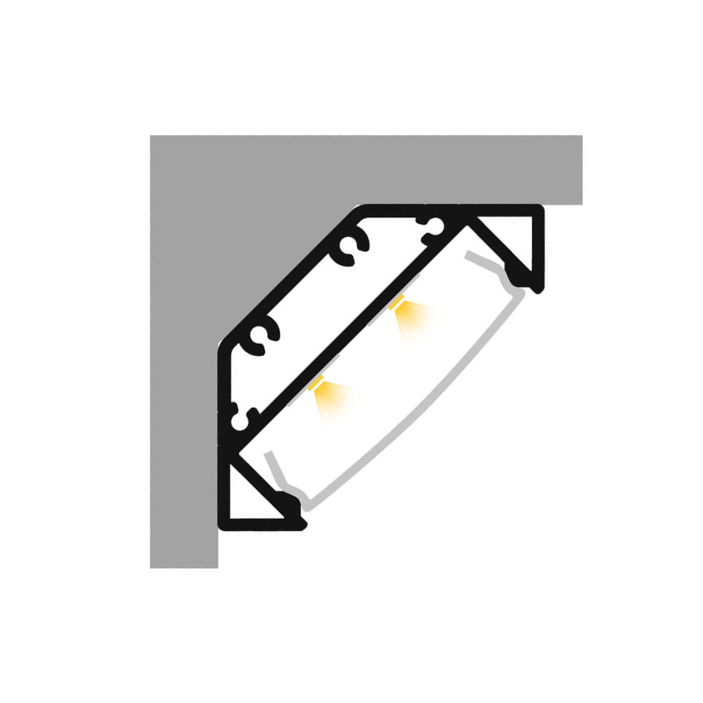 RENDL LED-strip LED PROFILE J surface mounted 1m white matte acrylic/aluminum R14093 7