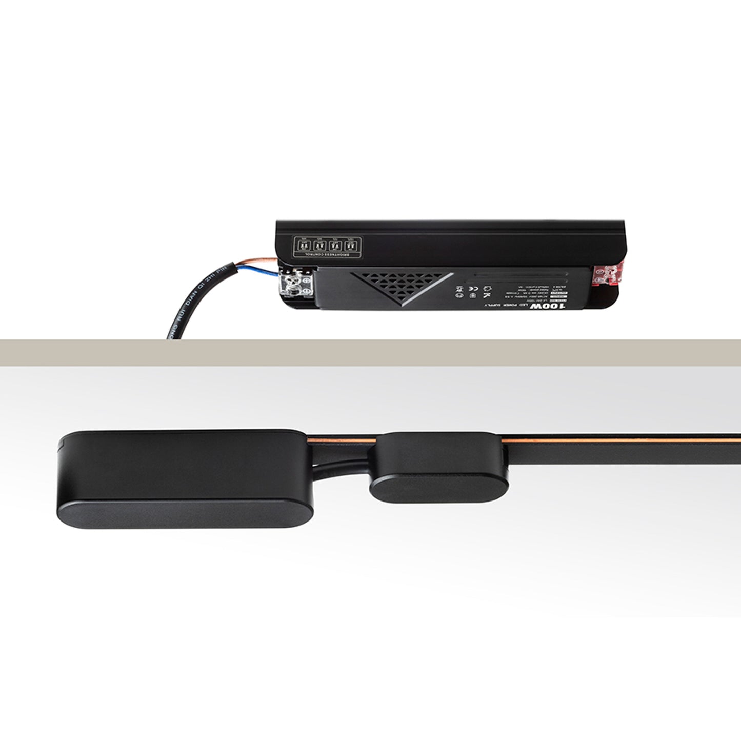 RENDL Ultra-thin track system VEGA feed-in black 24= R14176 3