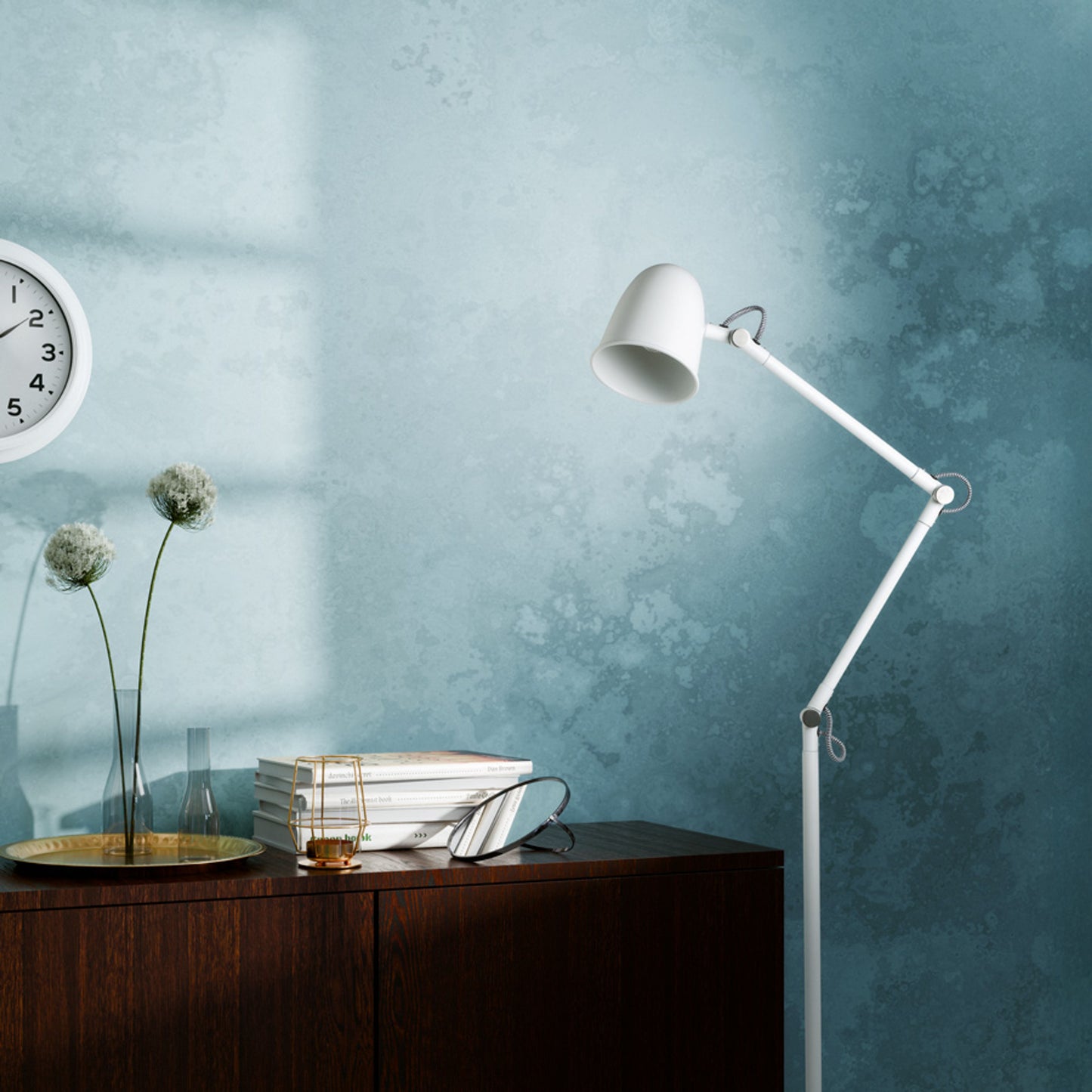RENDL floor lamp DANNY floor white matt nickel 230V LED E14 5W R14189 7