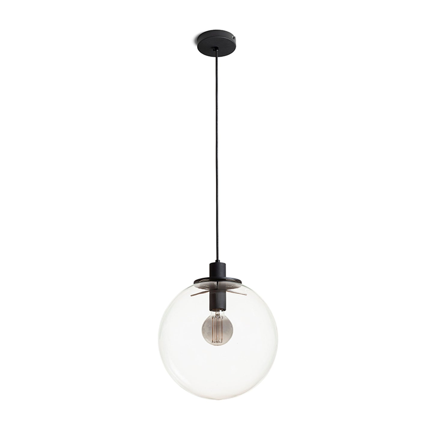 RENDL pendant lamp BOULDER 30 pendant clear glass/black 230V LED E27 15W R14393 4