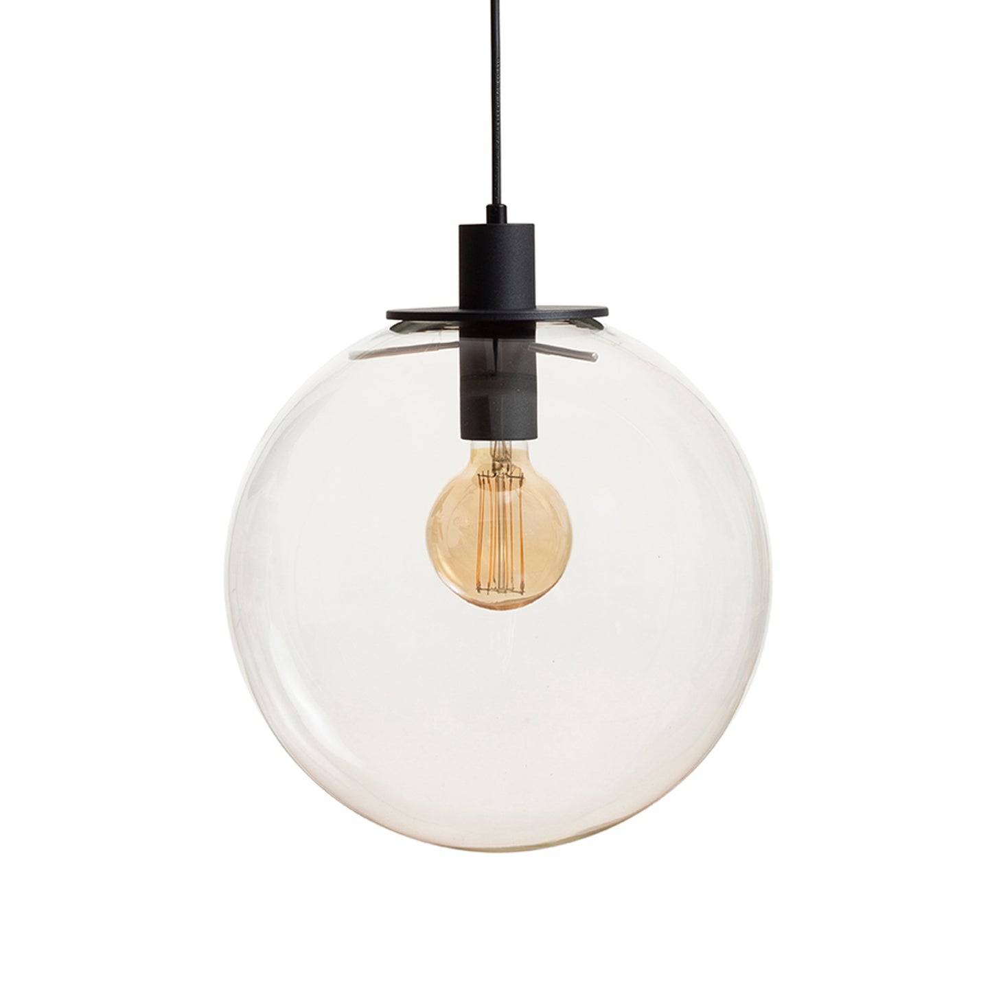 RENDL pendant lamp BOULDER 30 pendant clear glass/black 230V LED E27 15W R14393 5