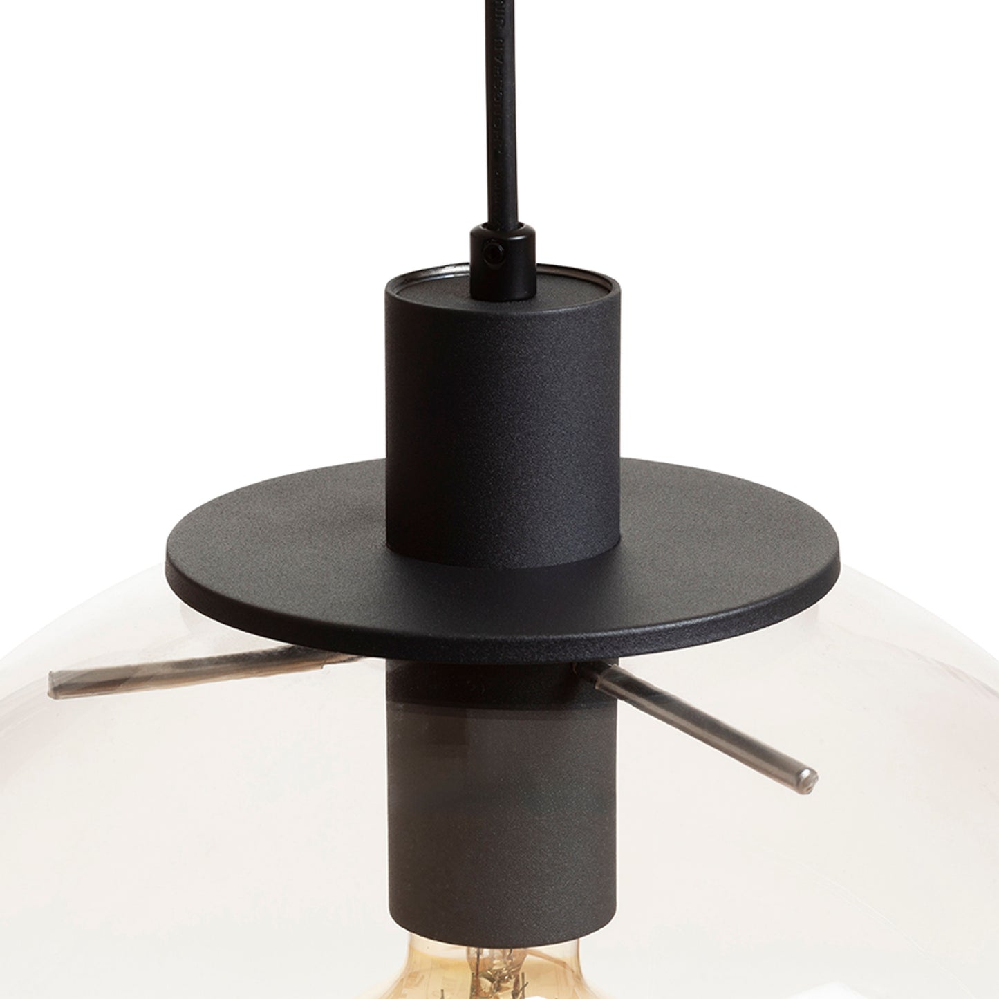 RENDL pendant lamp BOULDER 30 pendant clear glass/black 230V LED E27 15W R14393 6