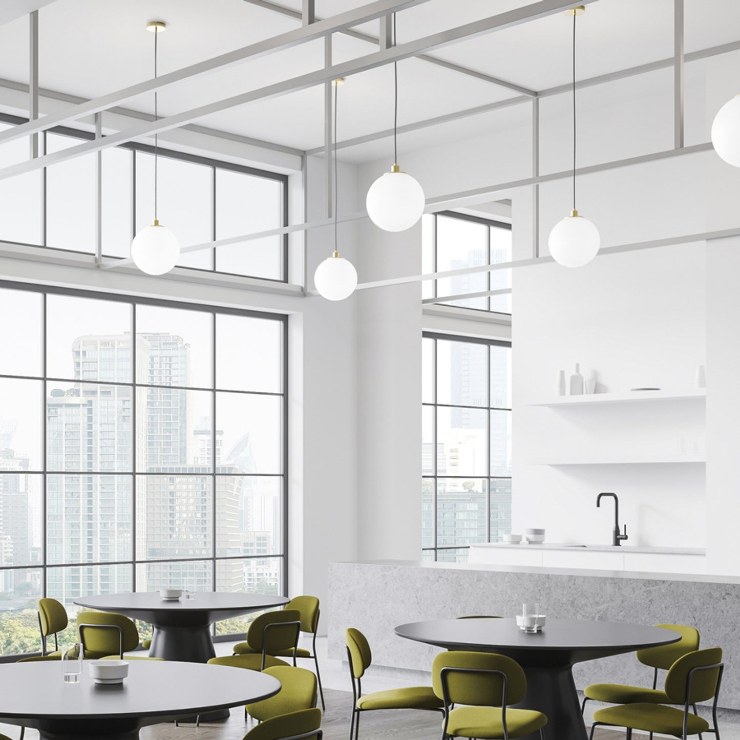 RENDL pendant lamp BOULDER 30 pendant opal-colored glass/brushed brass 230V LED E27 15W R14394 6