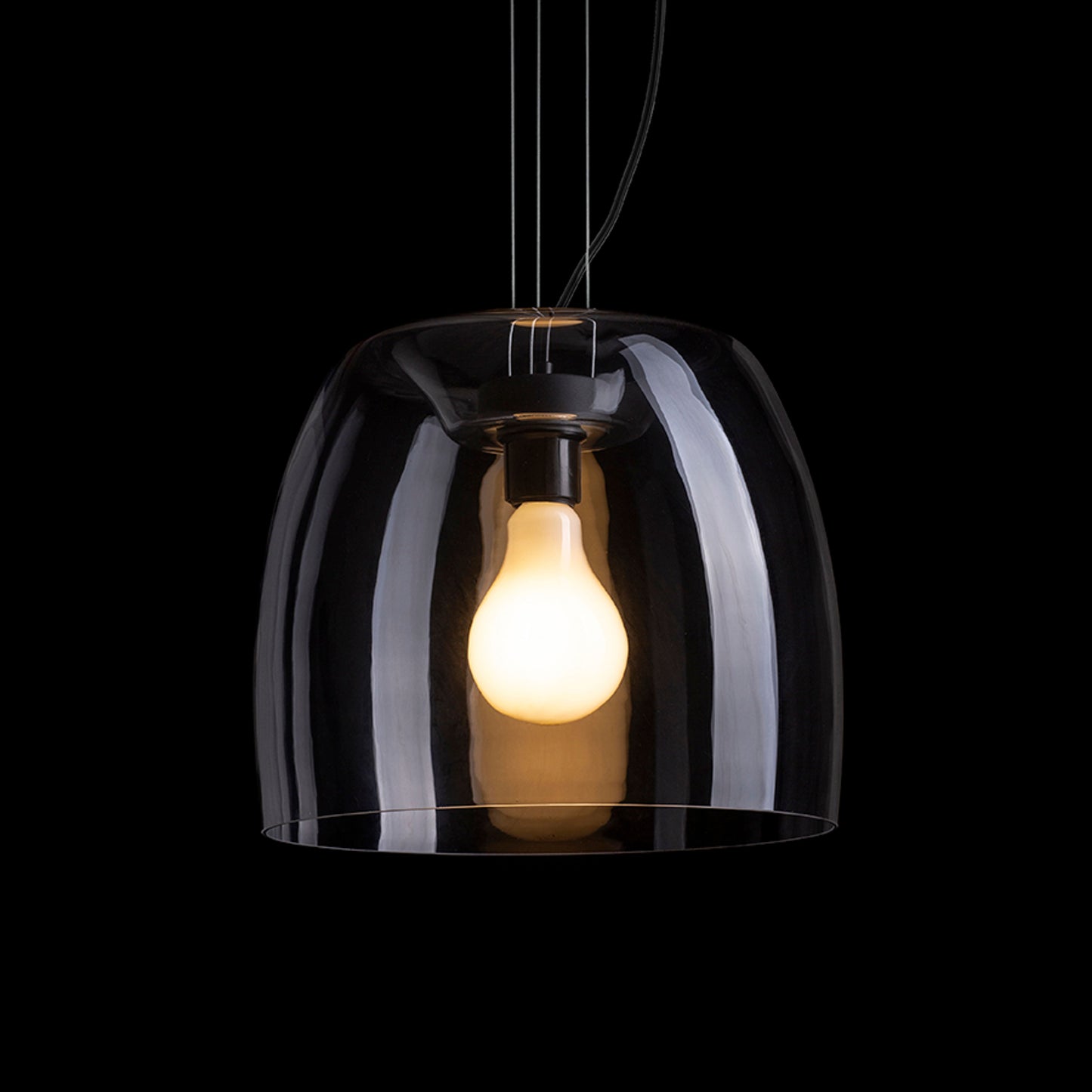 RENDL pendant lamp ORLANDO 35 pendant clear glass/black 230V LED E27 24W R14395 3