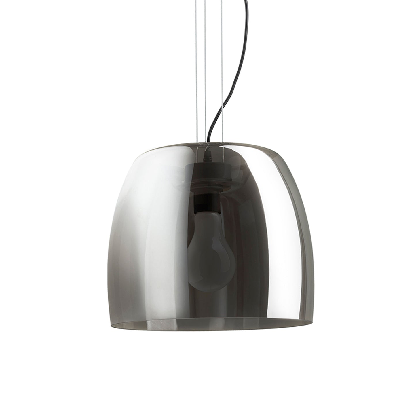 RENDL pendant lamp ORLANDO 35 pendant smoke-colored glass/black 230V LED E27 24W R14396 4