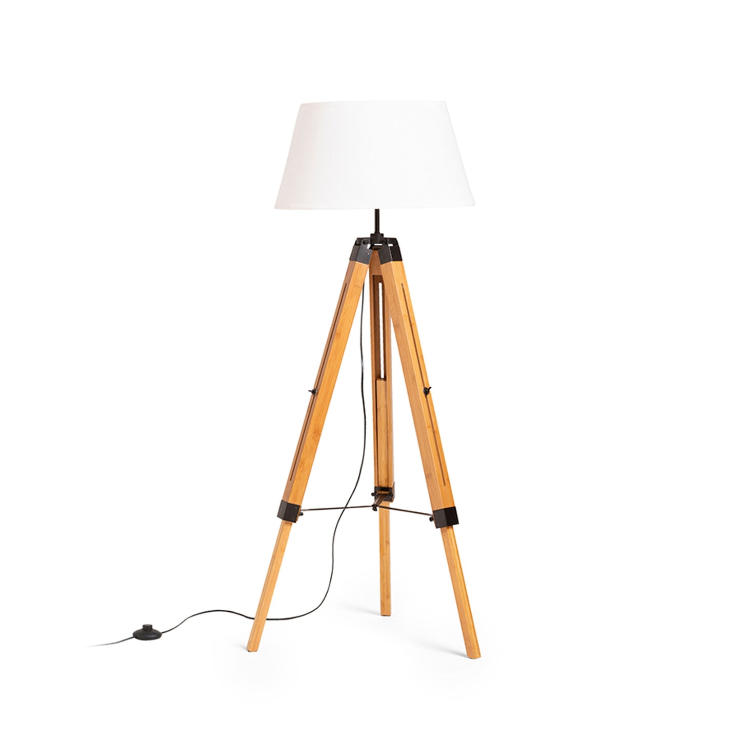 RENDL floor lamp ALVIS/AMBITUS 46 floor white bamboo/black 230V LED E27 15W R14500 2