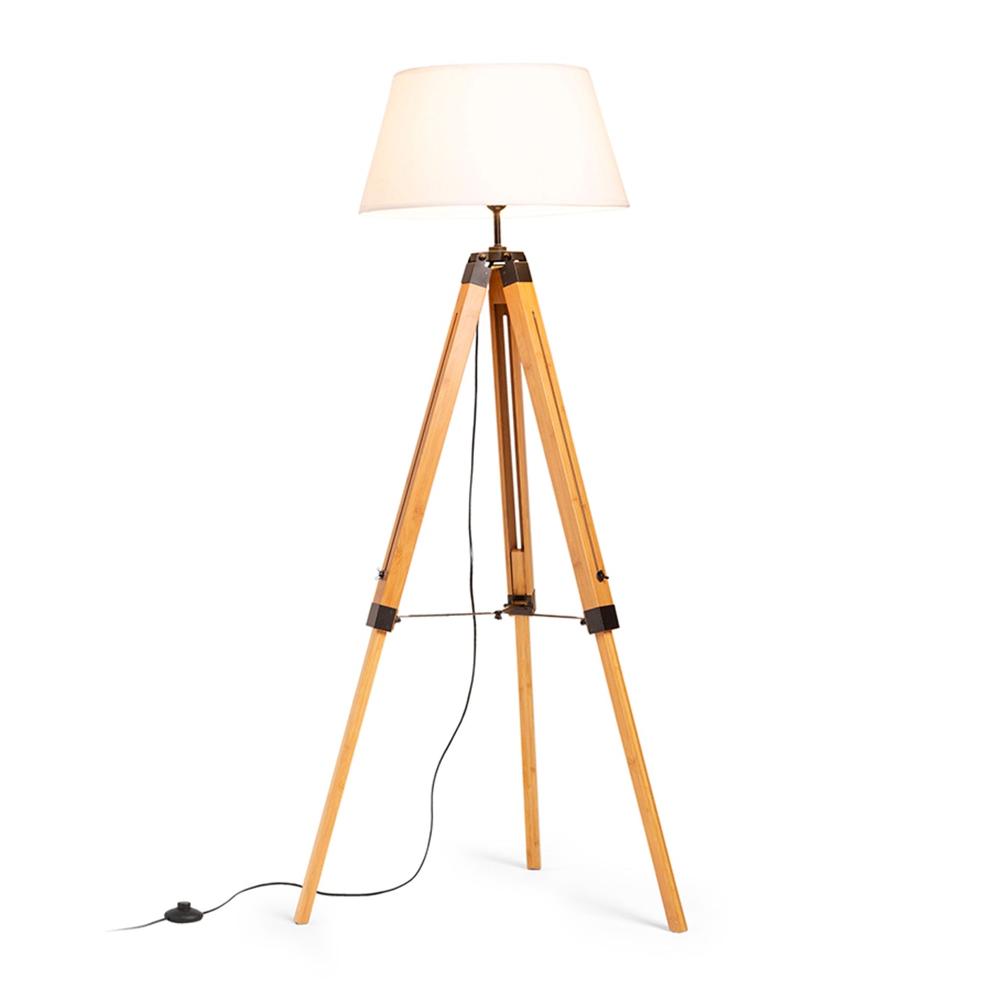 RENDL floor lamp ALVIS/AMBITUS 46 floor white bamboo/black 230V LED E27 15W R14500 5