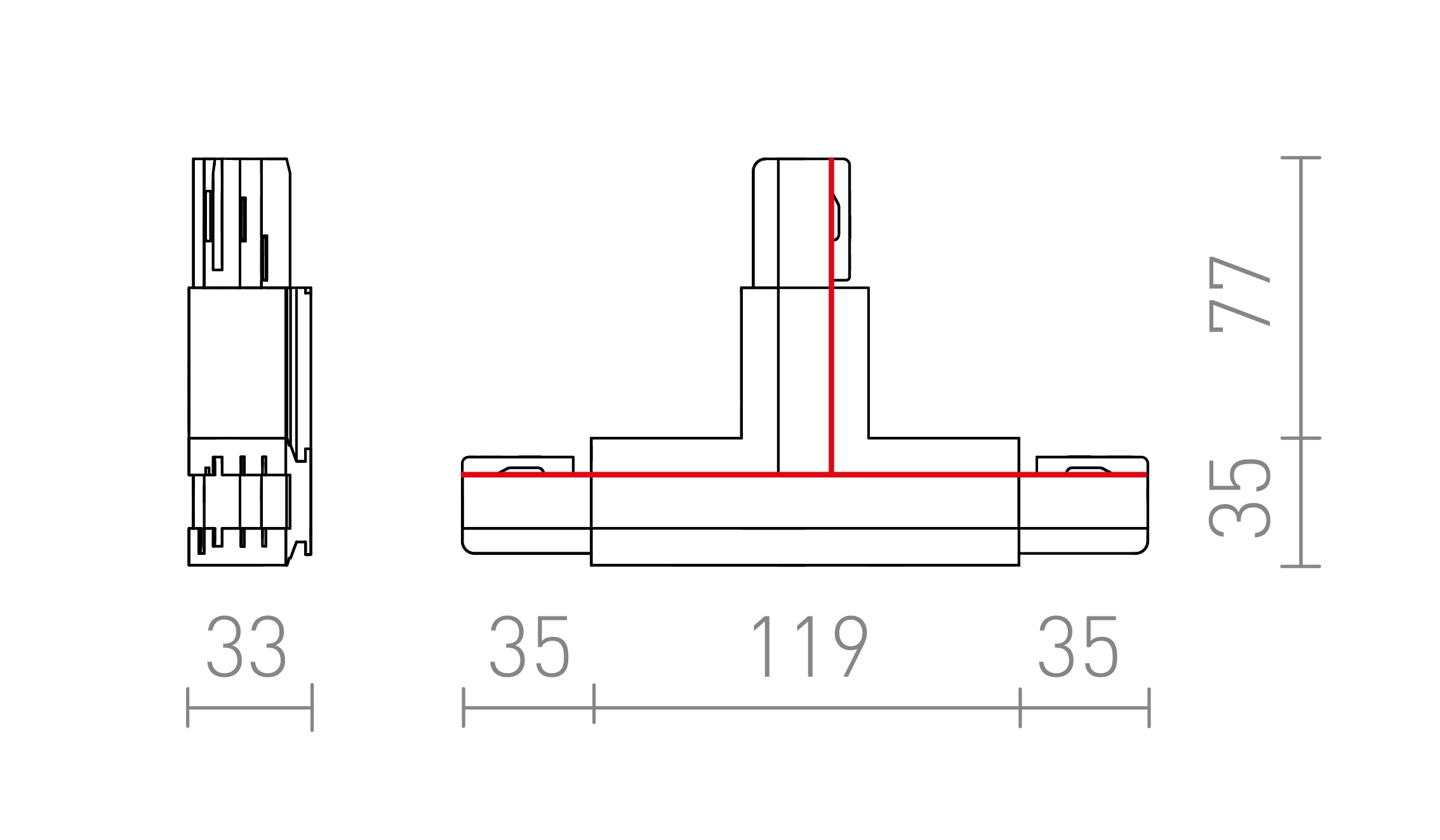 ŁĄCZNIK T EUTRAC  - Product sketch