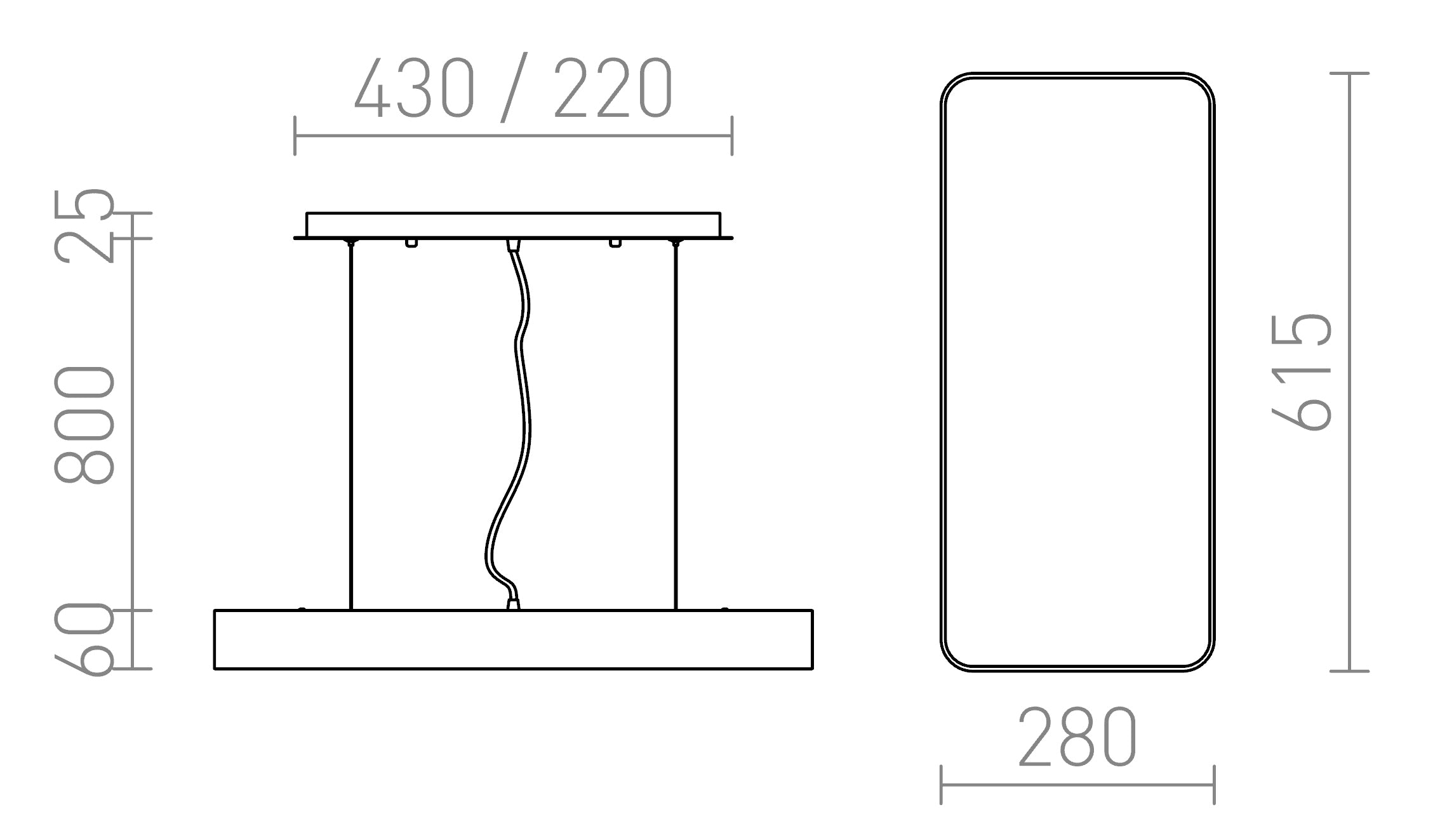 MENSA RC WISZĄCA - Product sketch