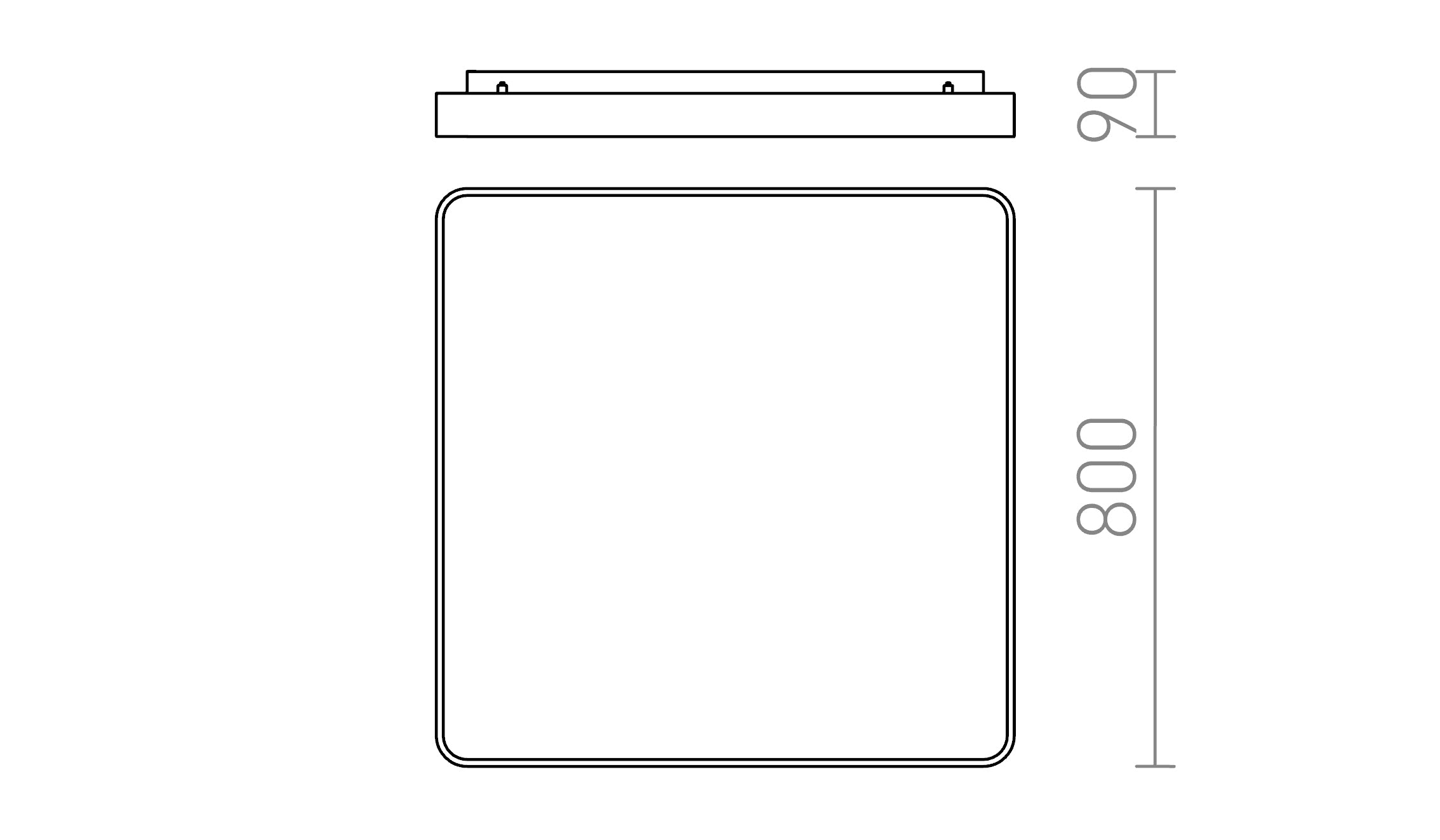 MENSA SQ 80 SUFITOWA - Product sketch