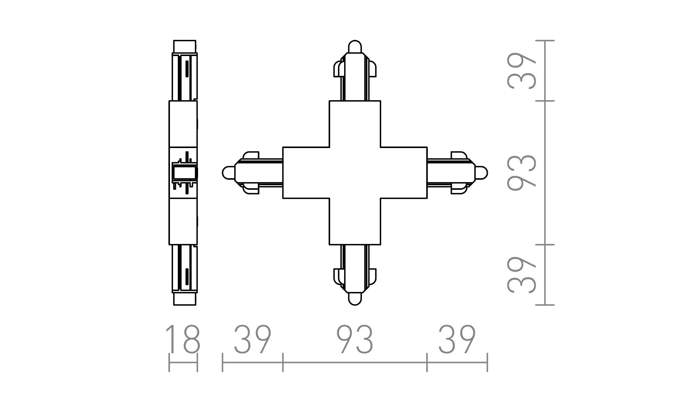 ŁĄCZNIK X DO SZYNY 1-FAZ. - Product sketch
