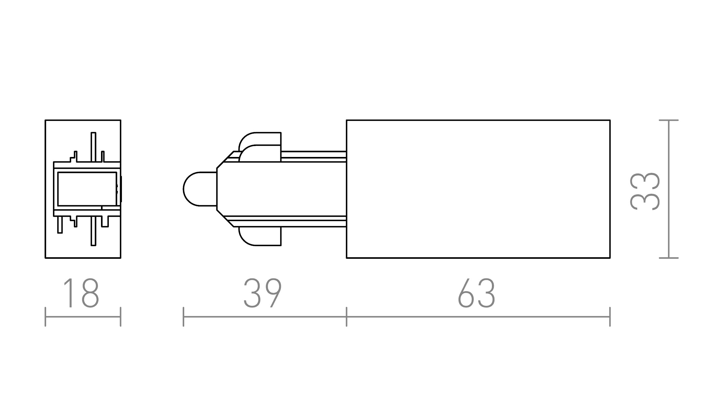 ŁĄCZNIK Z ZASILANIEM DO SZYNY 1-FAZ. - Product sketch