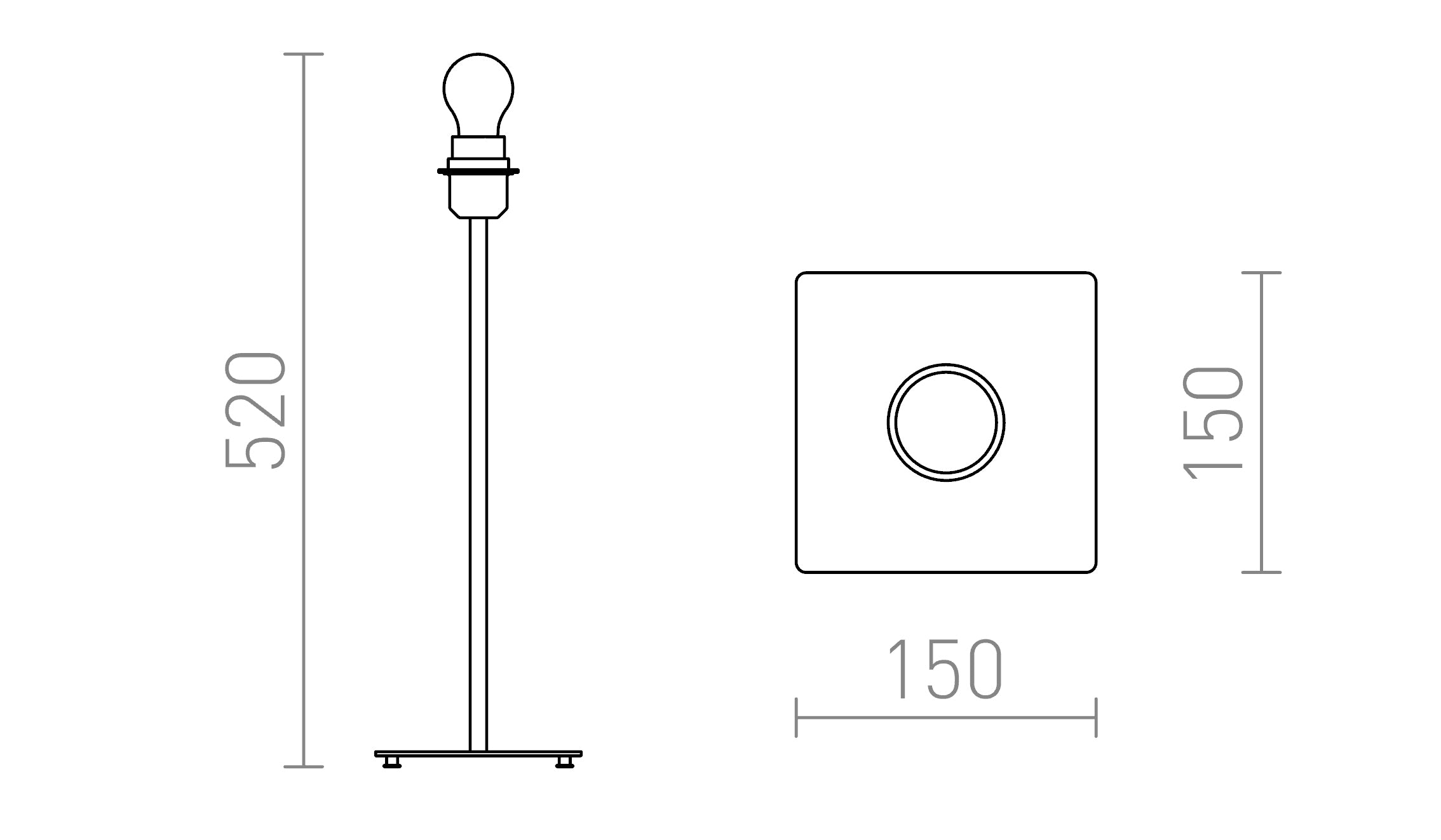 CORTINA STOJAK STOŁOWY - Product sketch