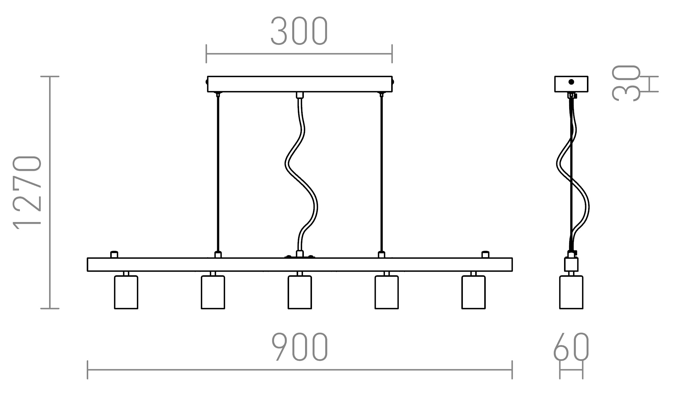 RALLONG V WISZĄCA - Product sketch