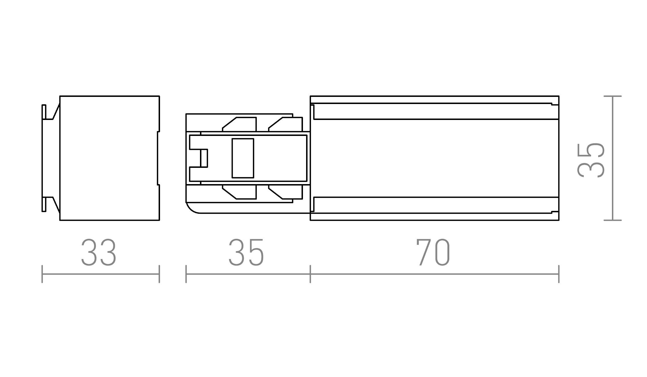 ZASILANIE PRAWE EUTRAC - Product sketch