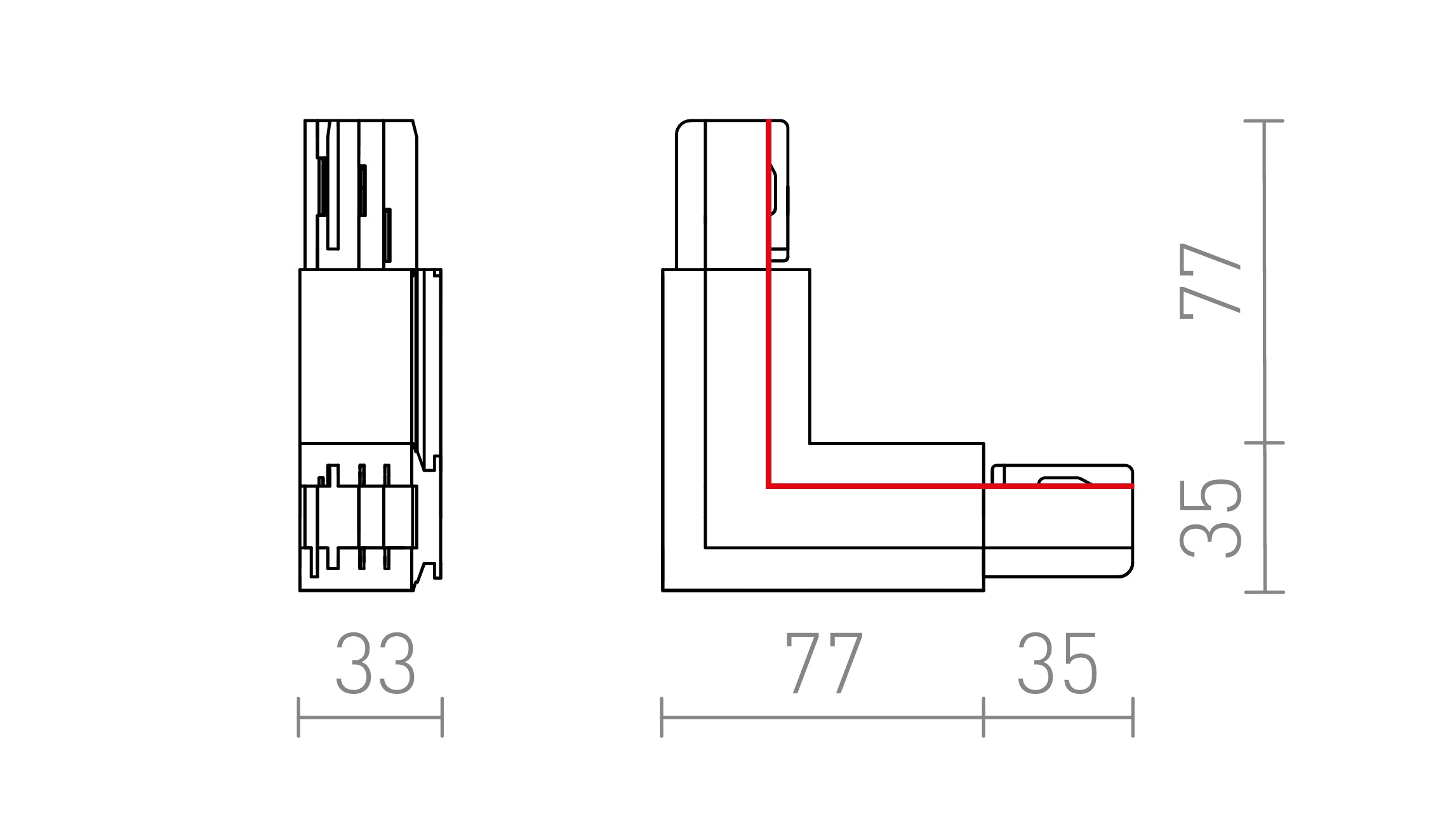 ŁĄCZNIK L EUTRAC - Product sketch