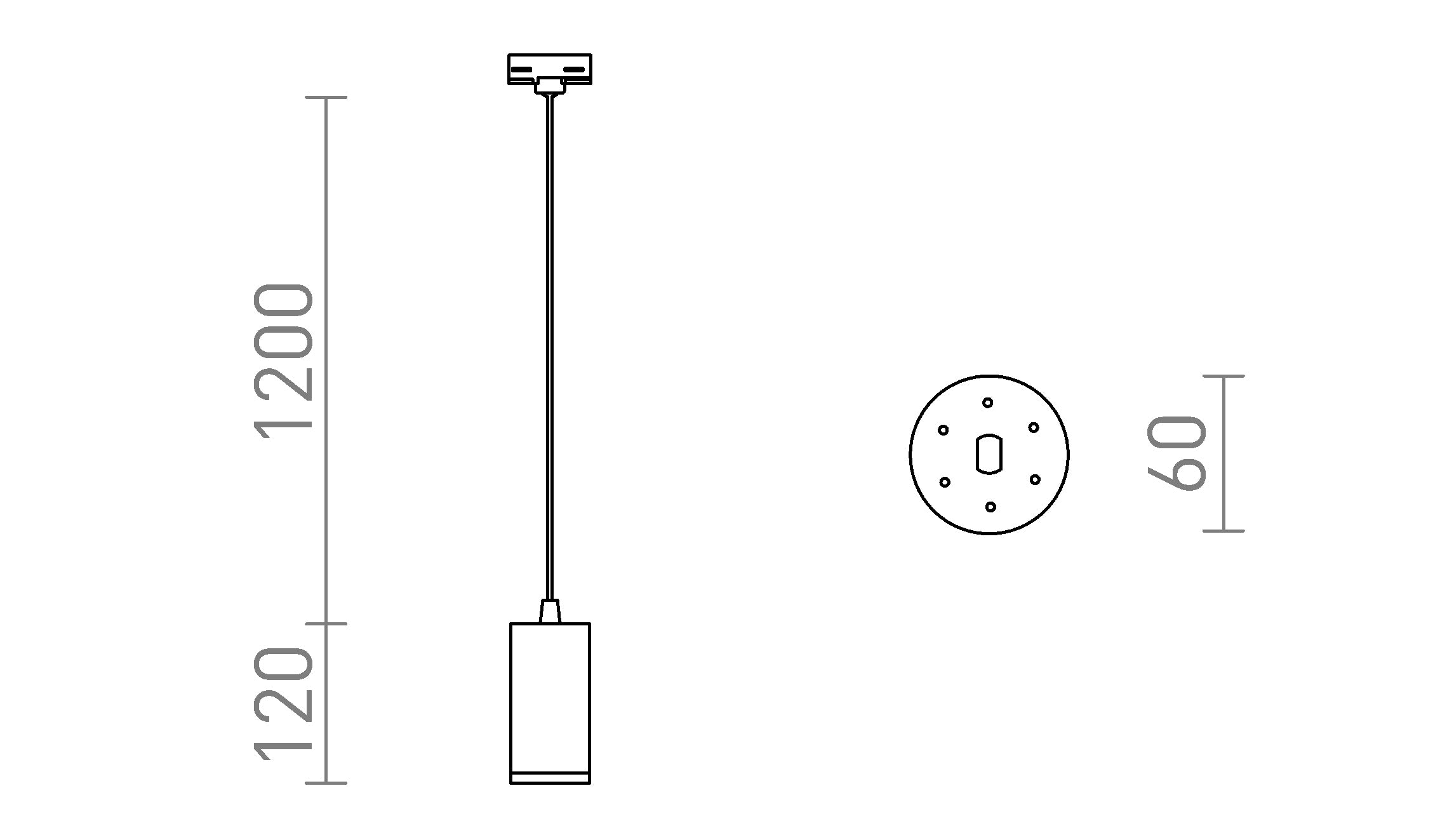 BELENOS DO SZYNY 3-FAZ. WISZĄCA - Product sketch