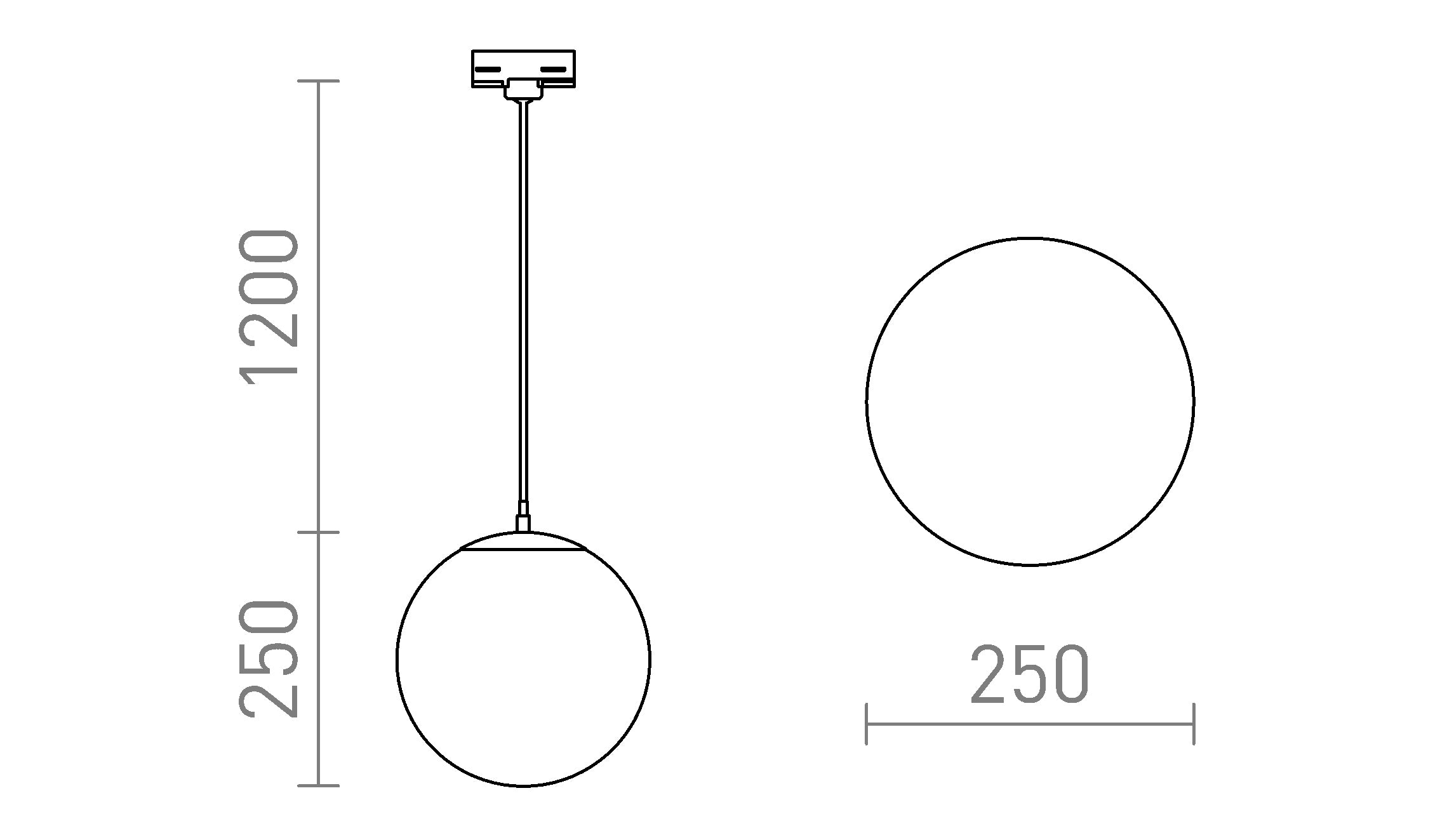 LUNA 25 DO SZYNY 3-FAZ. - Product sketch