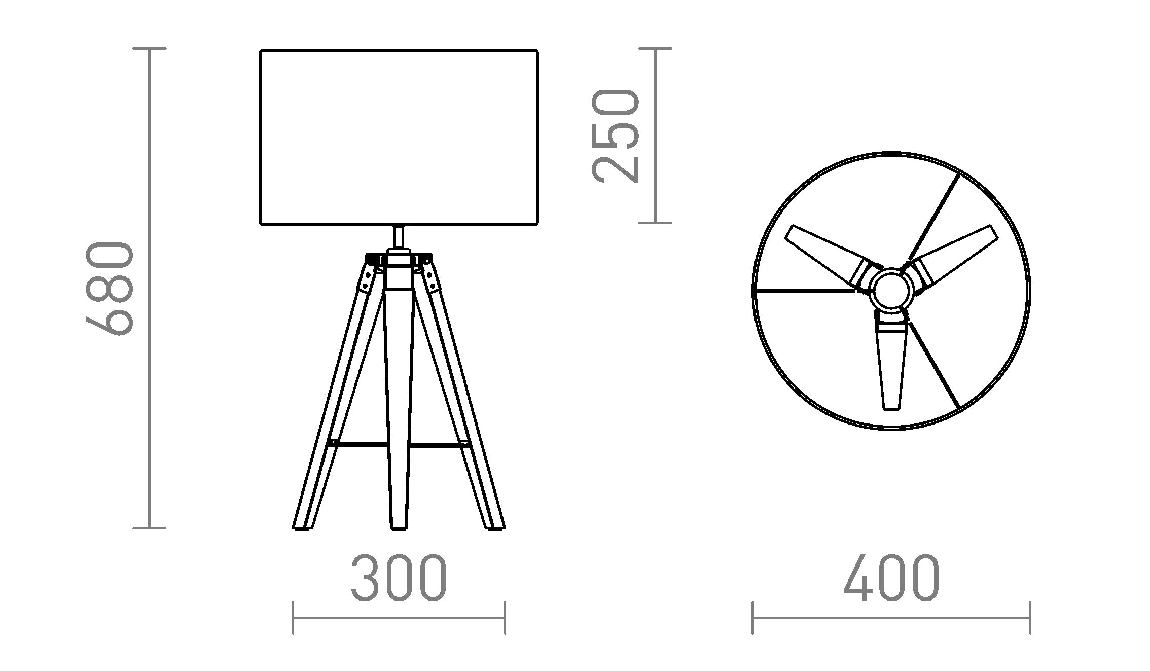 ALVIS/RON LAMPA STOŁOWA - Product sketch