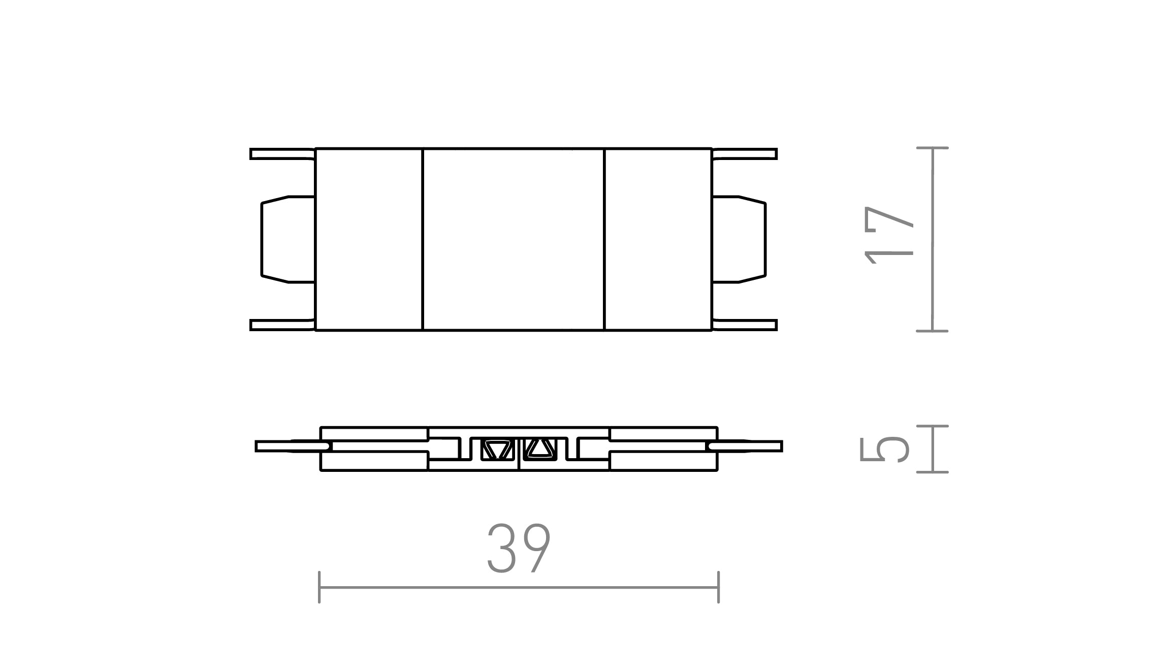 ŁĄCZNIK WZDŁUŻNY DO SZYNY VEGA - Product sketch