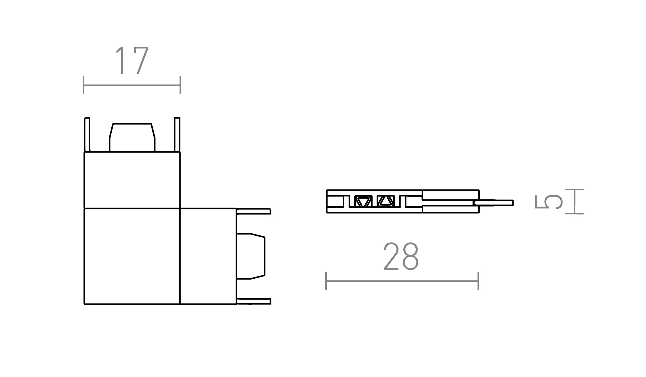 ŁĄCZNIK L DO SZYNY VEGA - Product sketch
