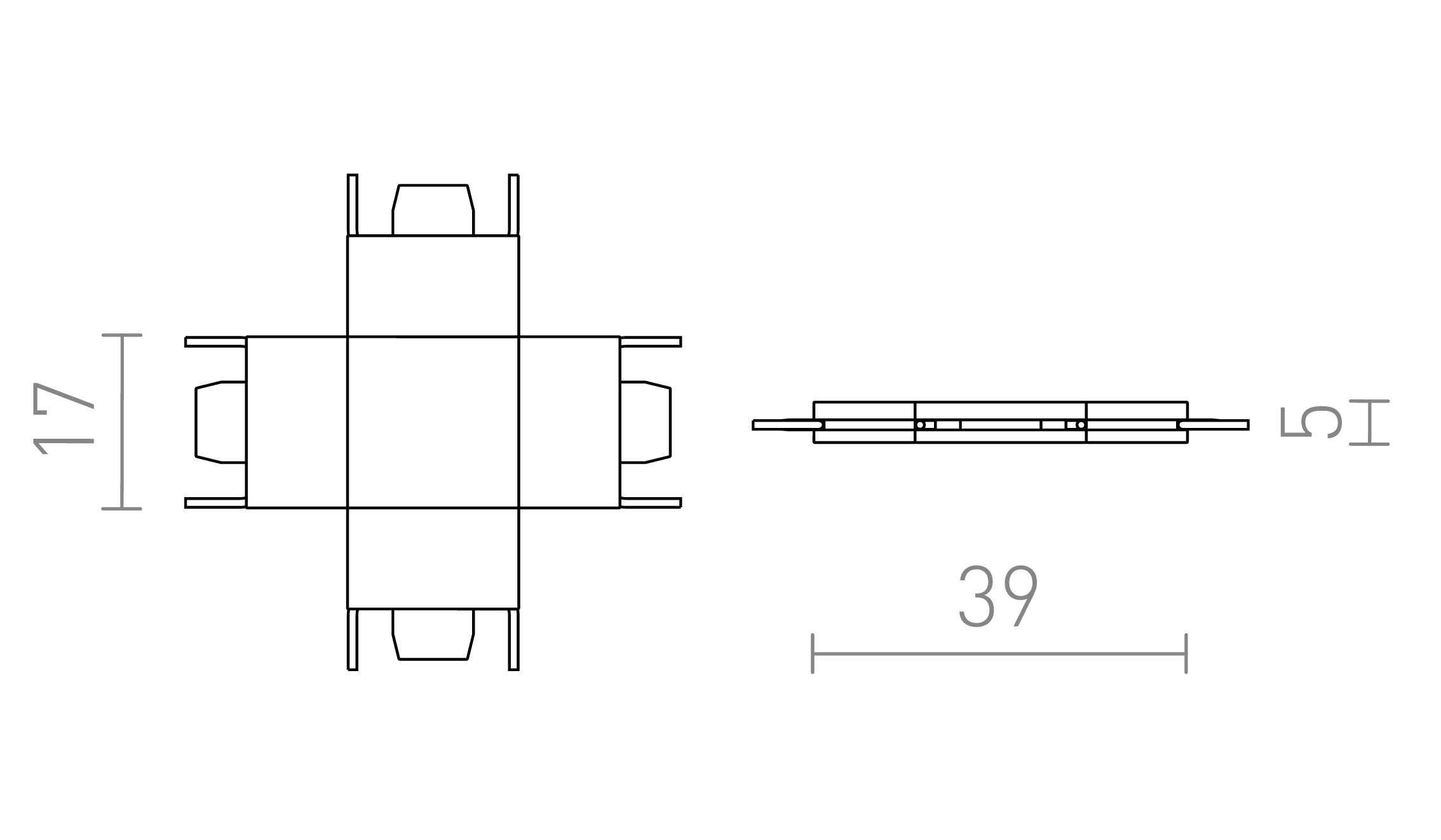 ŁĄCZNIK X DO SZYNY VEGA - Product sketch