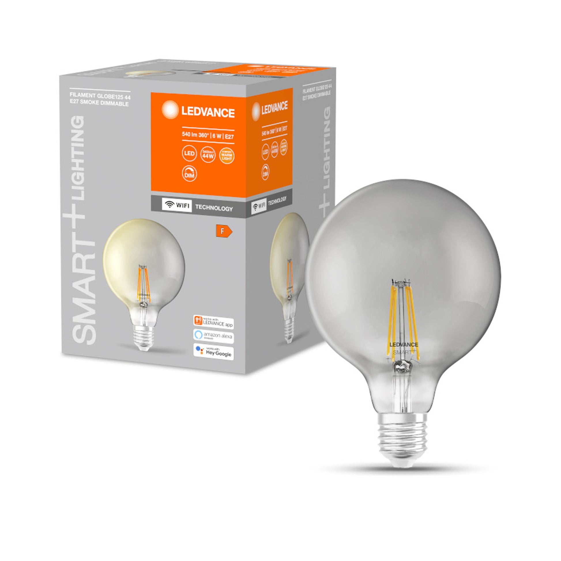 RENDL light source OSRAM SMART+ Globe 125 WiFi   smoke-colored 230V E27 LED EQ44  2500K G13945 2