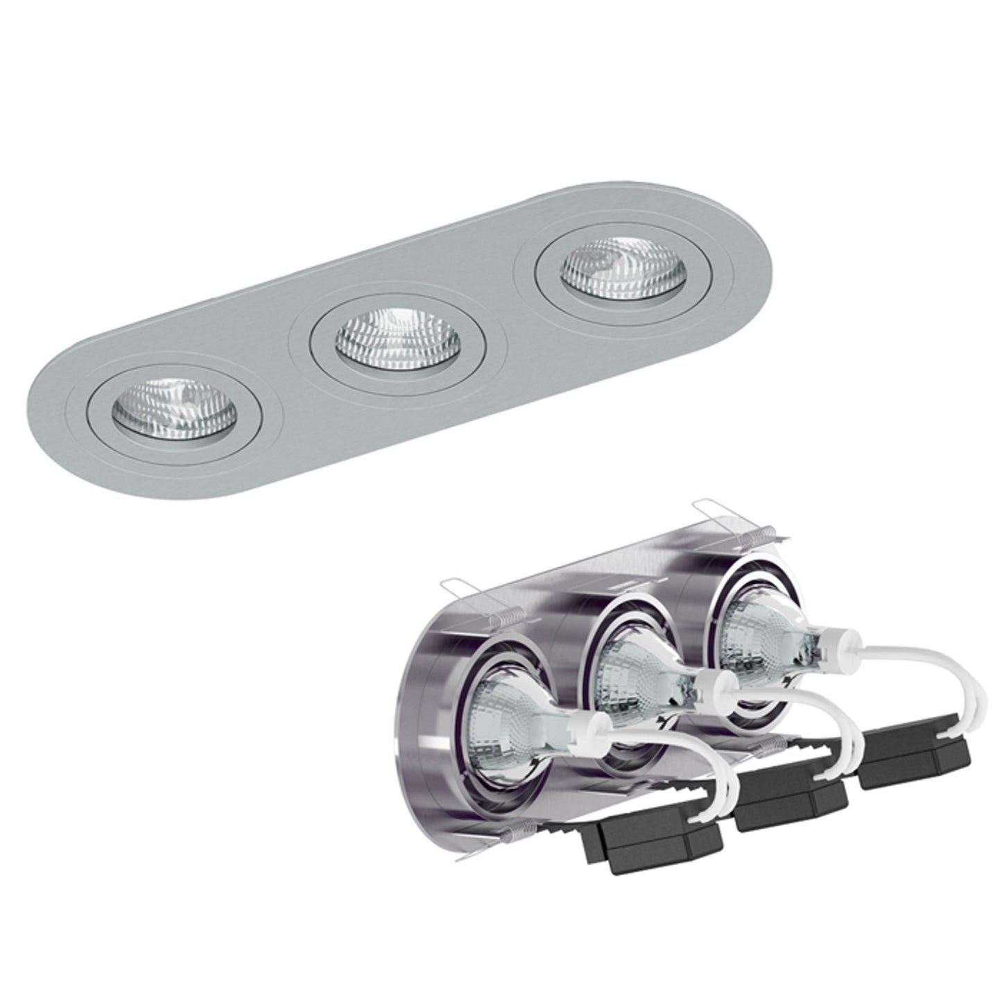 RENDL Outlet BIZZ III directional brushed aluminum 12V GU5,3 3x50W R10210 4