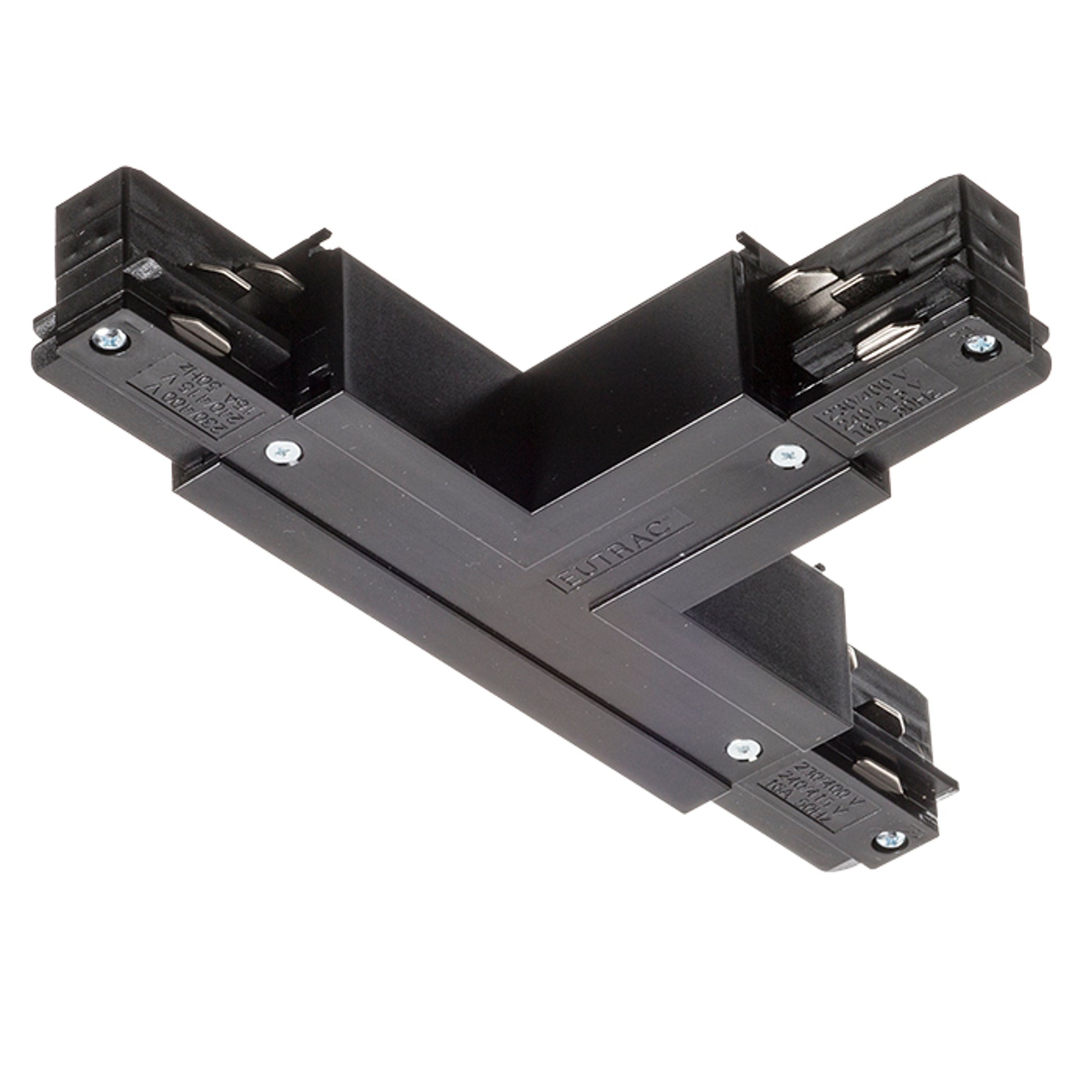 RENDL 3-circuit track system EUTRAC T connector, polarity left black 230V  R11336 1