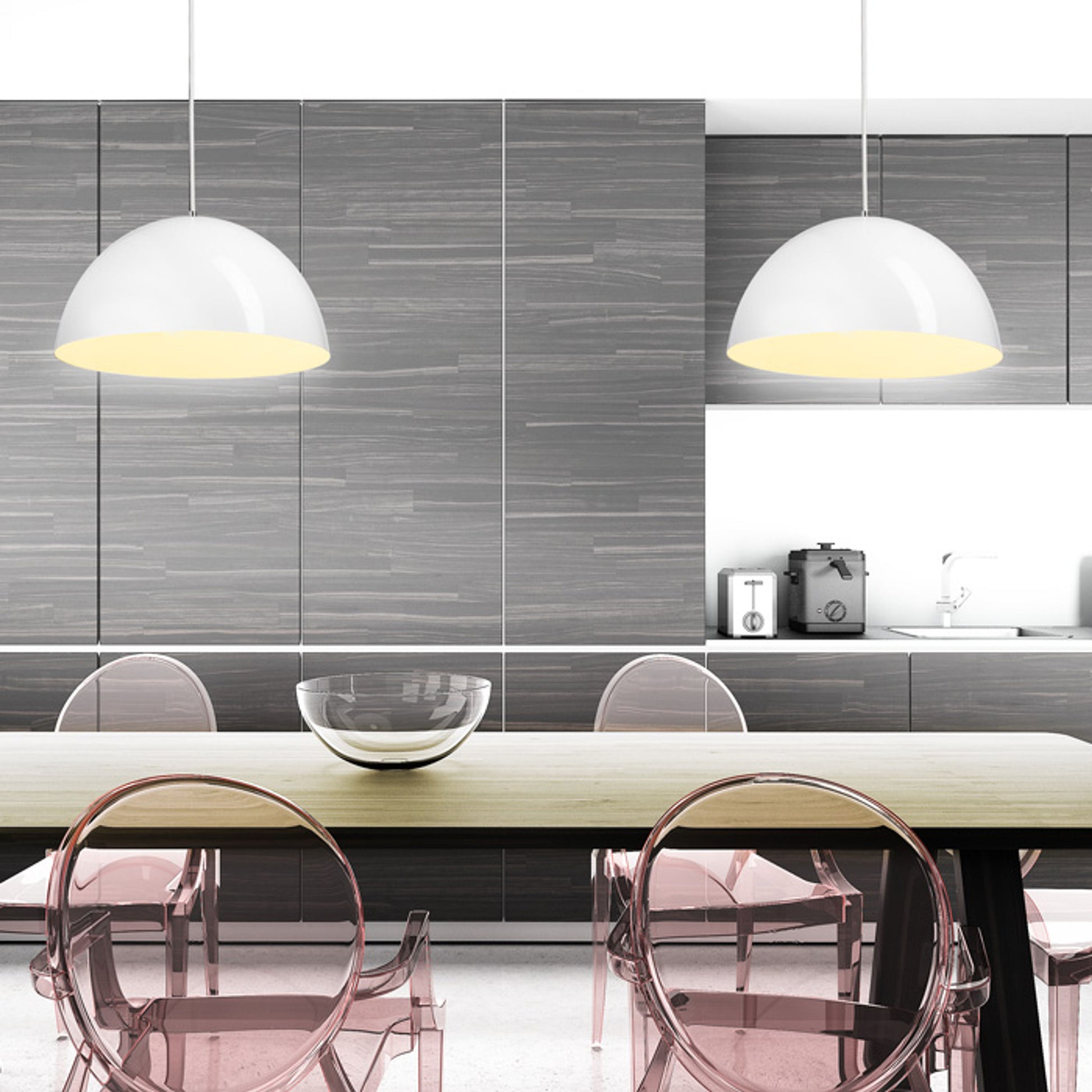 RENDL pendant lamp MONROE 40 pendant shiny white/white  230V LED E27 30W R11707 3