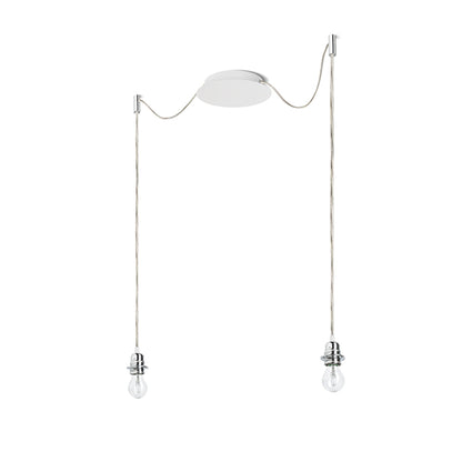RENDL shades, shade bases, pendent sets KOMBIX 2 pendant set WB+TC+CHF   230V LED E27 2x15W R11781 3