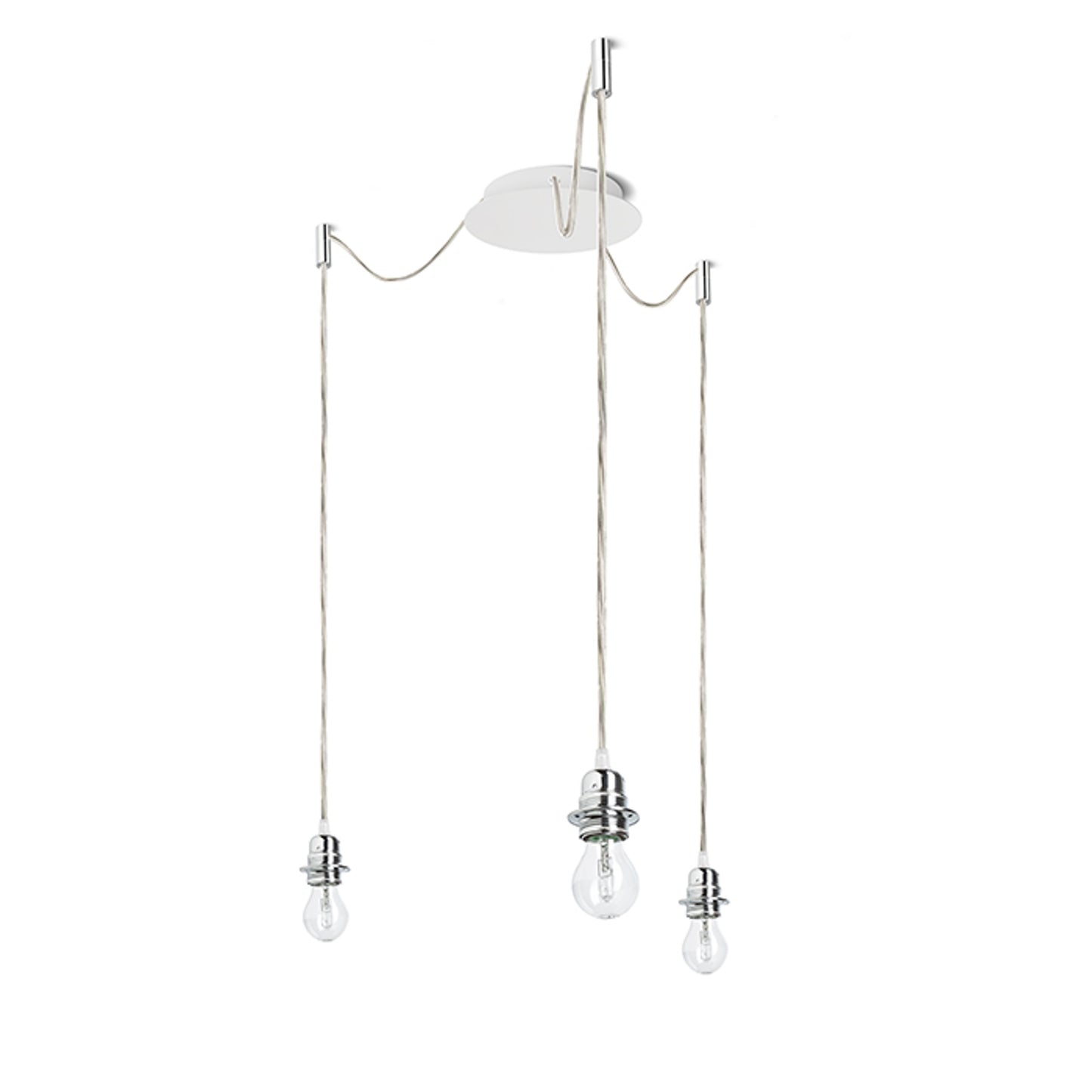 RENDL shades, shade bases, pendent sets KOMBIX 3 pendant set WB+TC+CHF   230V LED E27 3x15W R11782 2