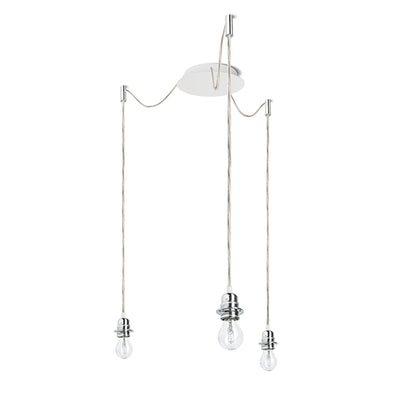 RENDL shades, shade bases, pendent sets KOMBIX 3 pendant set WB+TC+CHF   230V LED E27 3x15W R11782 2