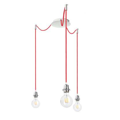 RENDL shades, shade bases, pendent sets KOMBIX 3 pendant set CHB+RC+CHF   230V LED E27 3x15W R11785 1