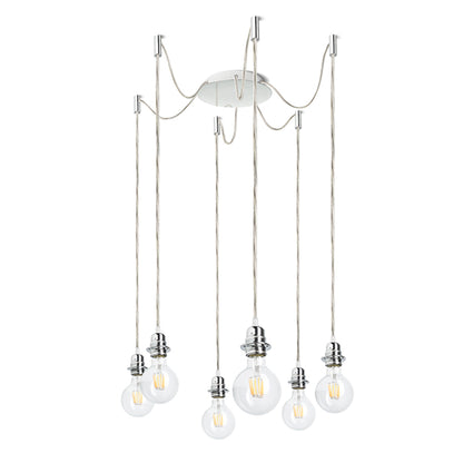 RENDL shades, shade bases, pendent sets KOMBIX 6 pendant set CHB+TC+CHF   230V LED E27 6x15W R11789 1