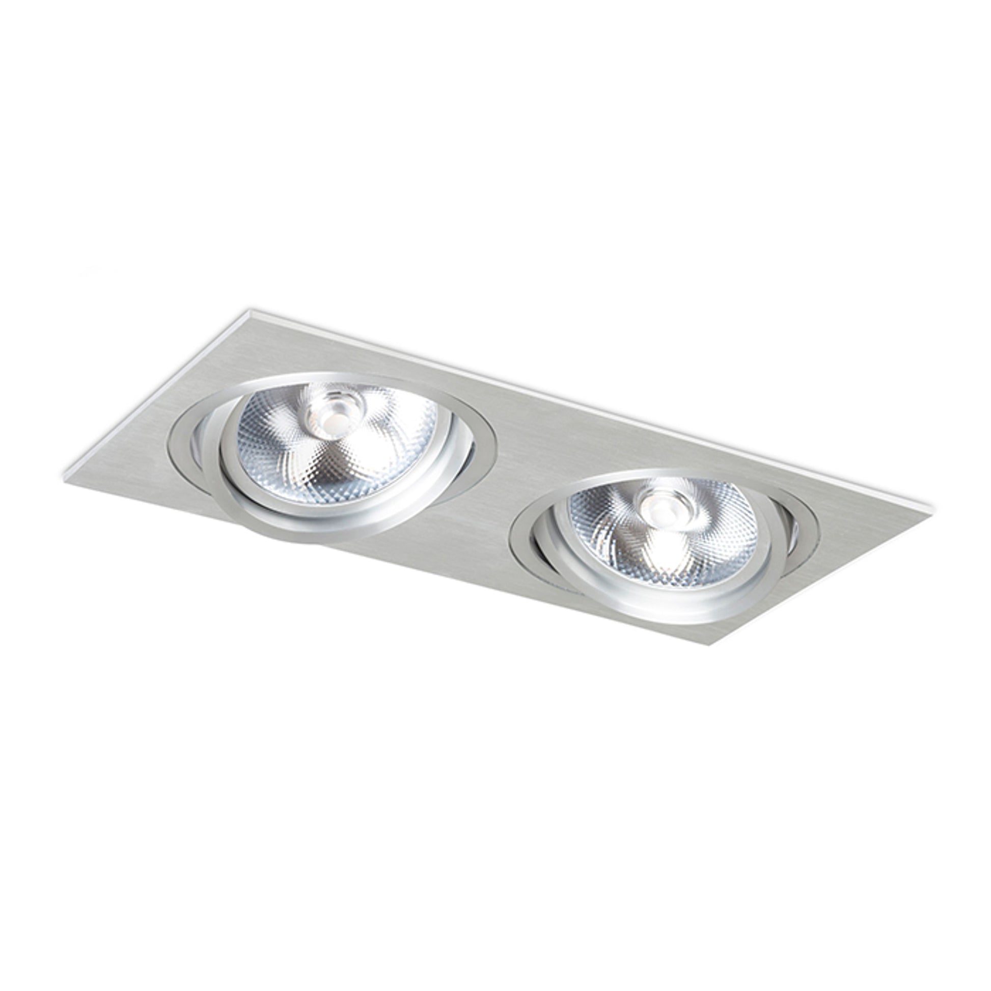 RENDL recessed light PASADENA G53 SQ II   brushed aluminum 230V LED G53 2x15W R12704 1