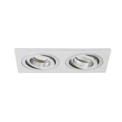 RENDL recessed light PASADENA GU10 SQ II recessed  brushed aluminum 230V LED GU10 2x7W R12712 2