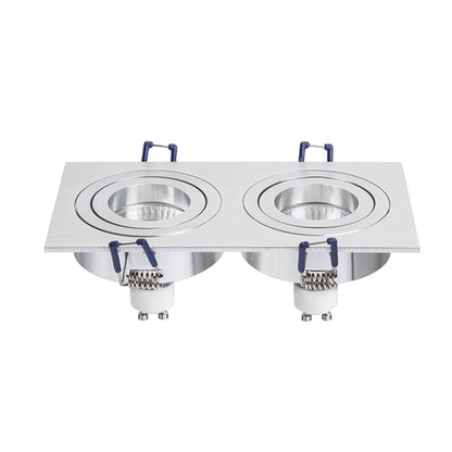 RENDL recessed light PASADENA GU10 SQ II recessed  brushed aluminum 230V LED GU10 2x7W R12712 3