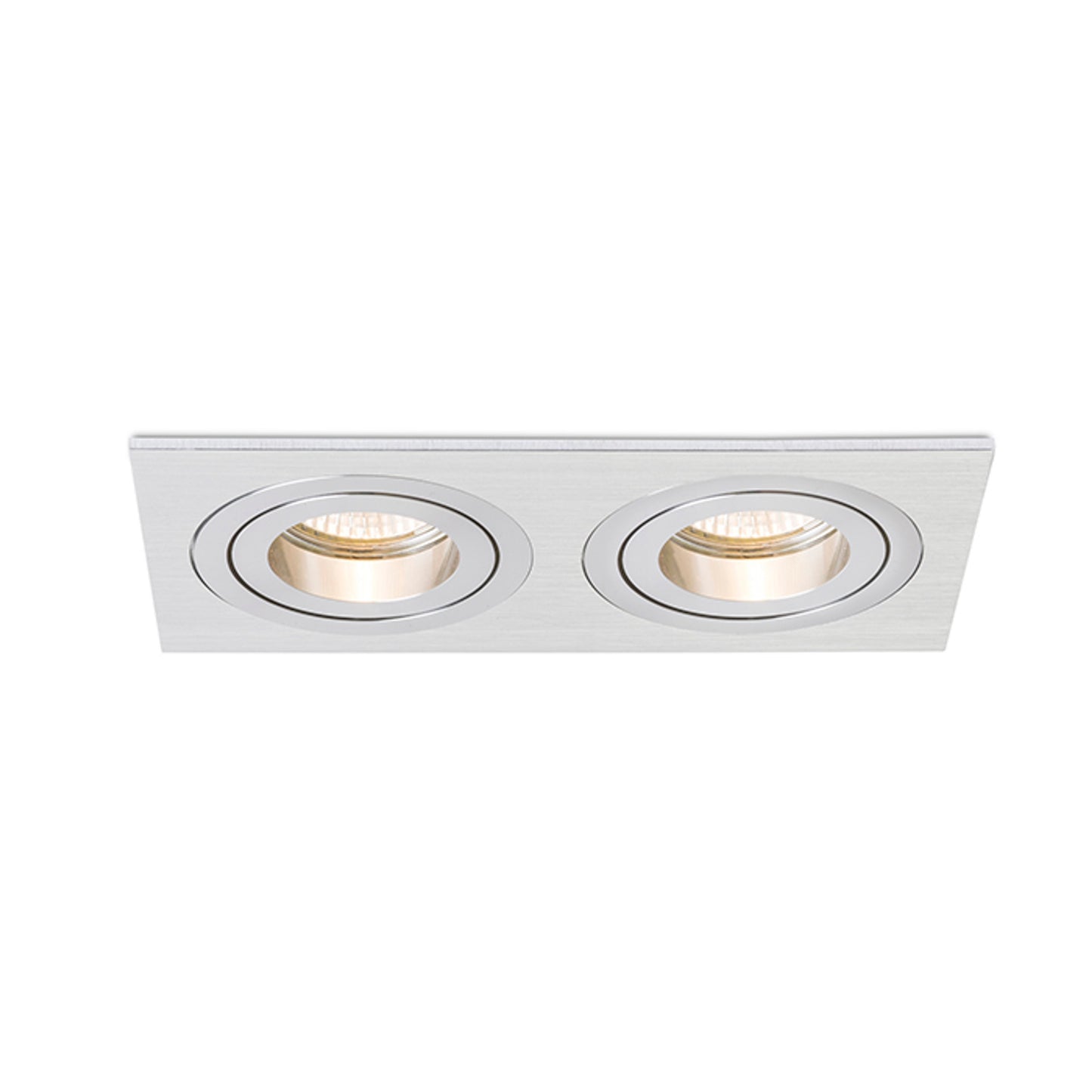 RENDL recessed light PASADENA GU10 SQ II recessed  brushed aluminum 230V LED GU10 2x7W R12712 4