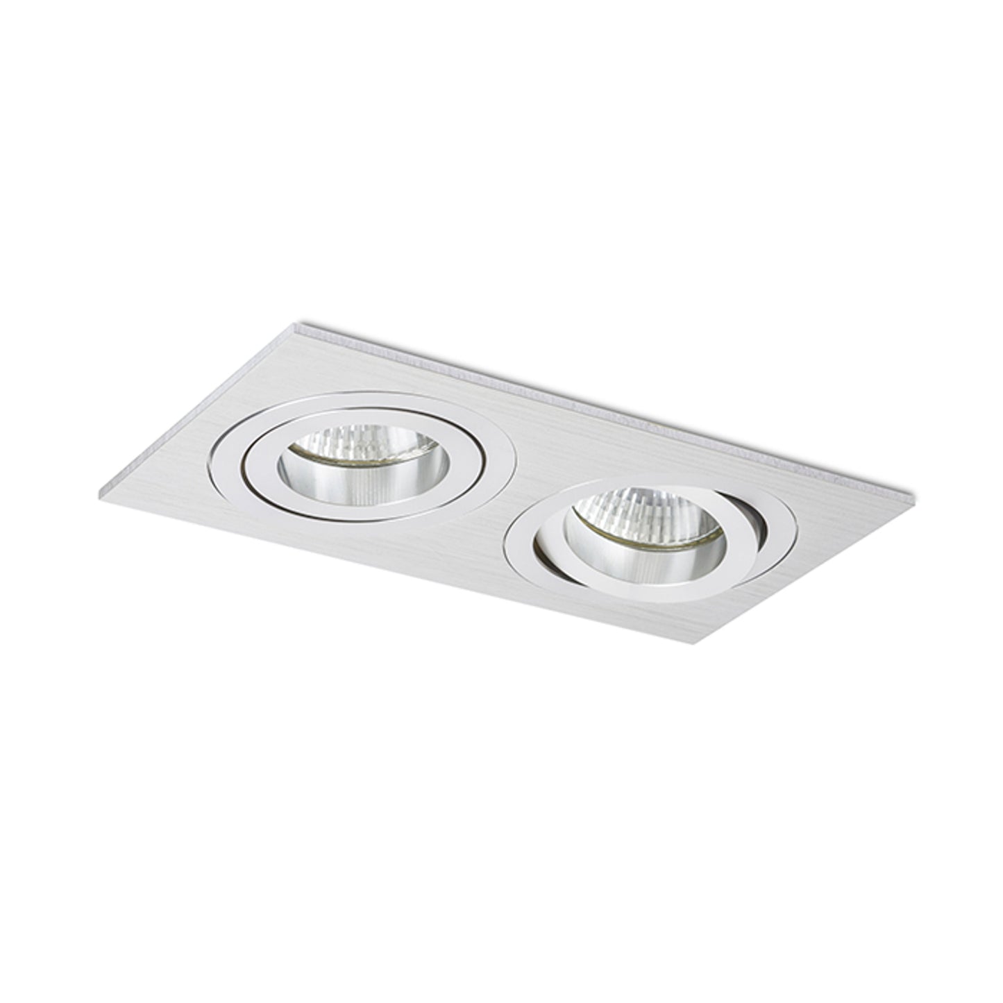 RENDL recessed light PASADENA GU10 SQ II recessed  brushed aluminum 230V LED GU10 2x7W R12712 5