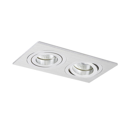 RENDL recessed light PASADENA GU10 SQ II recessed  brushed aluminum 230V LED GU10 2x7W R12712 5