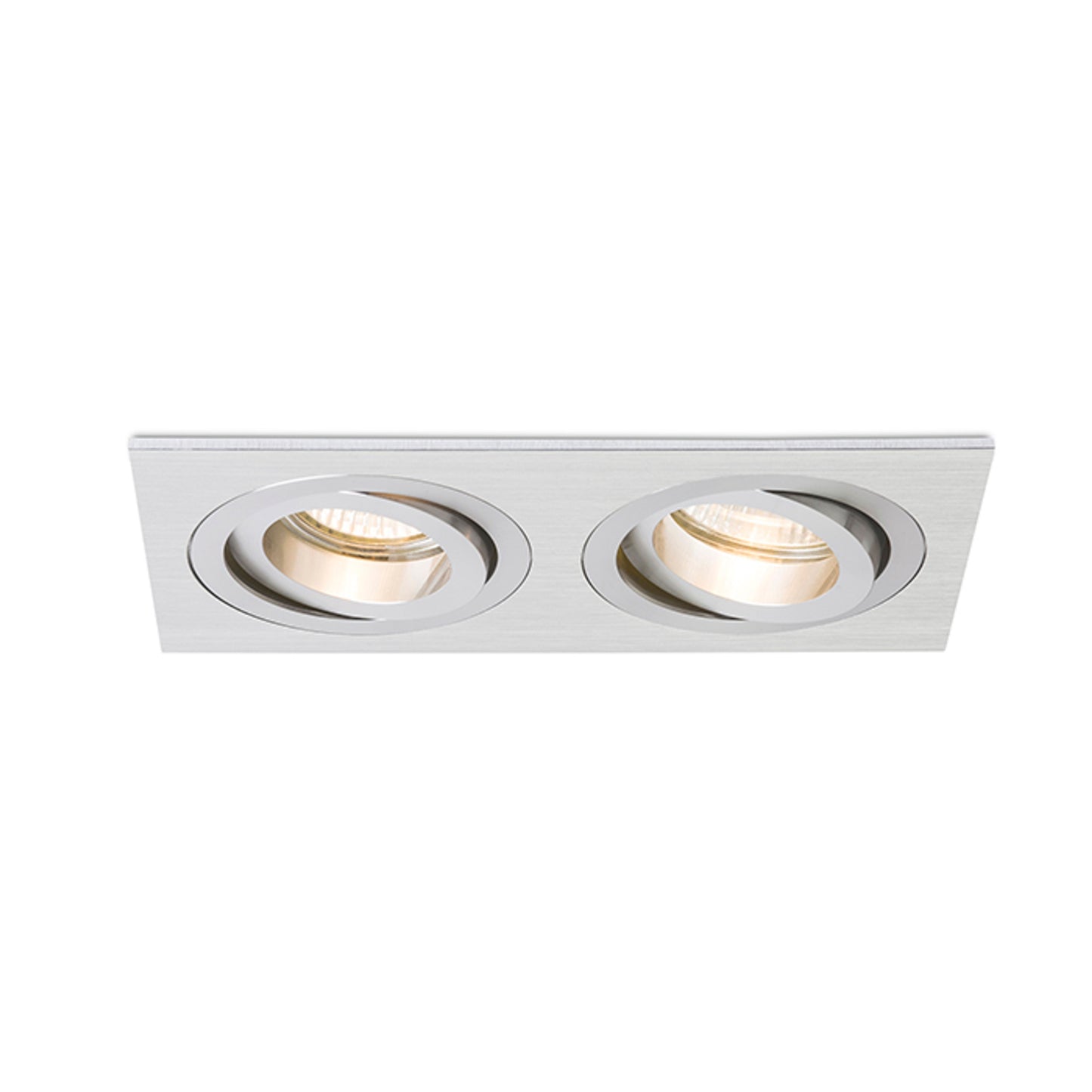 RENDL recessed light PASADENA GU10 SQ II recessed  brushed aluminum 230V LED GU10 2x7W R12712 6